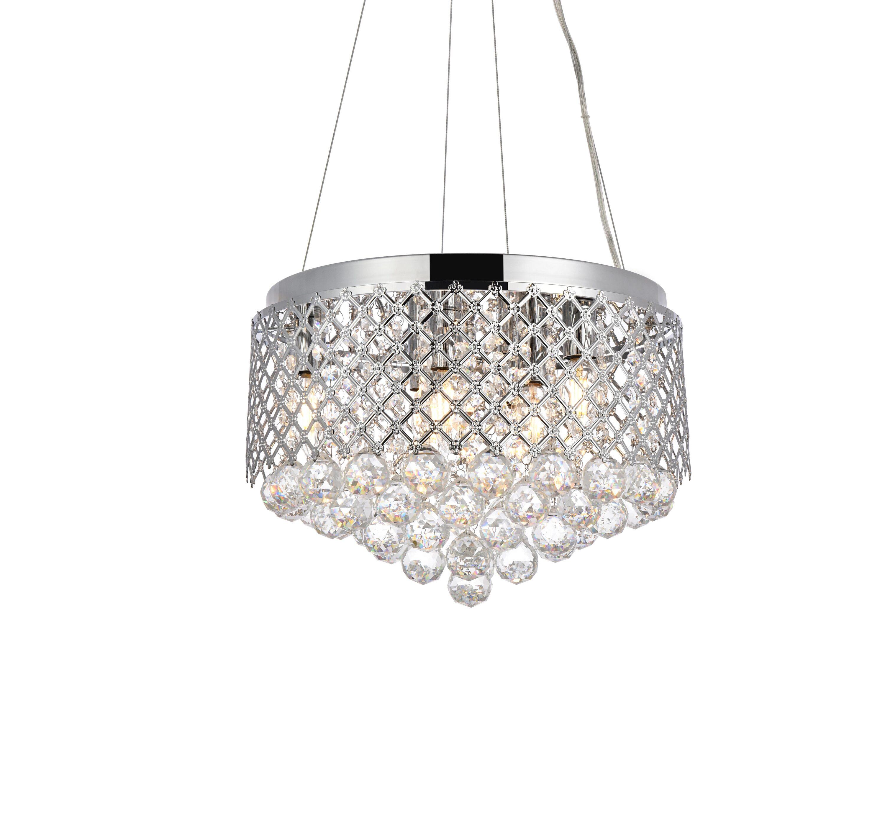 Elegant Lighting Tully 6 lights pendant in chrome