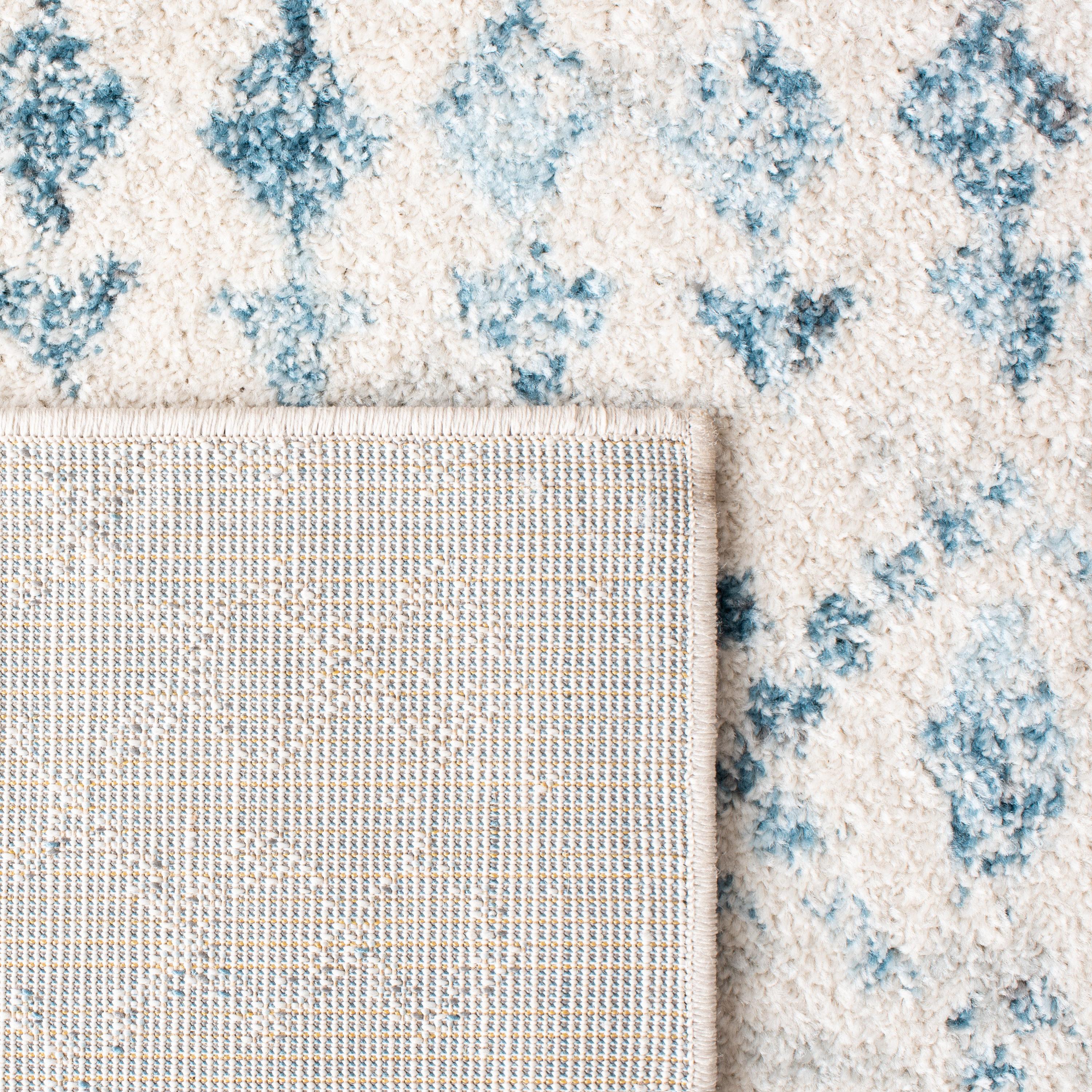 Tulum TUL240 Power Loomed Area Rug - Ivory/Turquoise - 6'7" round - Safavieh.