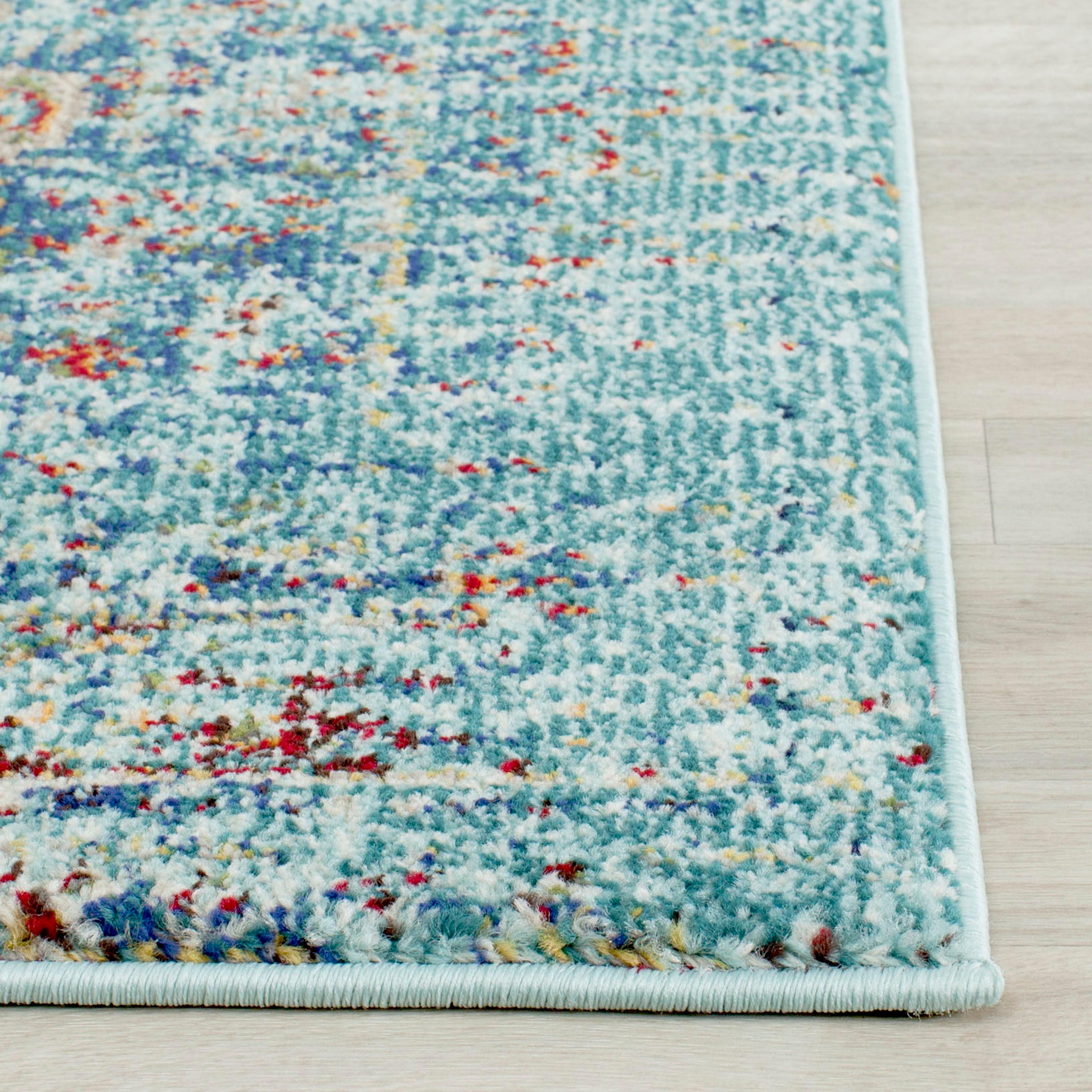 Monaco MNC208 Power Loomed Indoor Runner Rug - Blue/Multi - 2'2"x10' - Safavieh