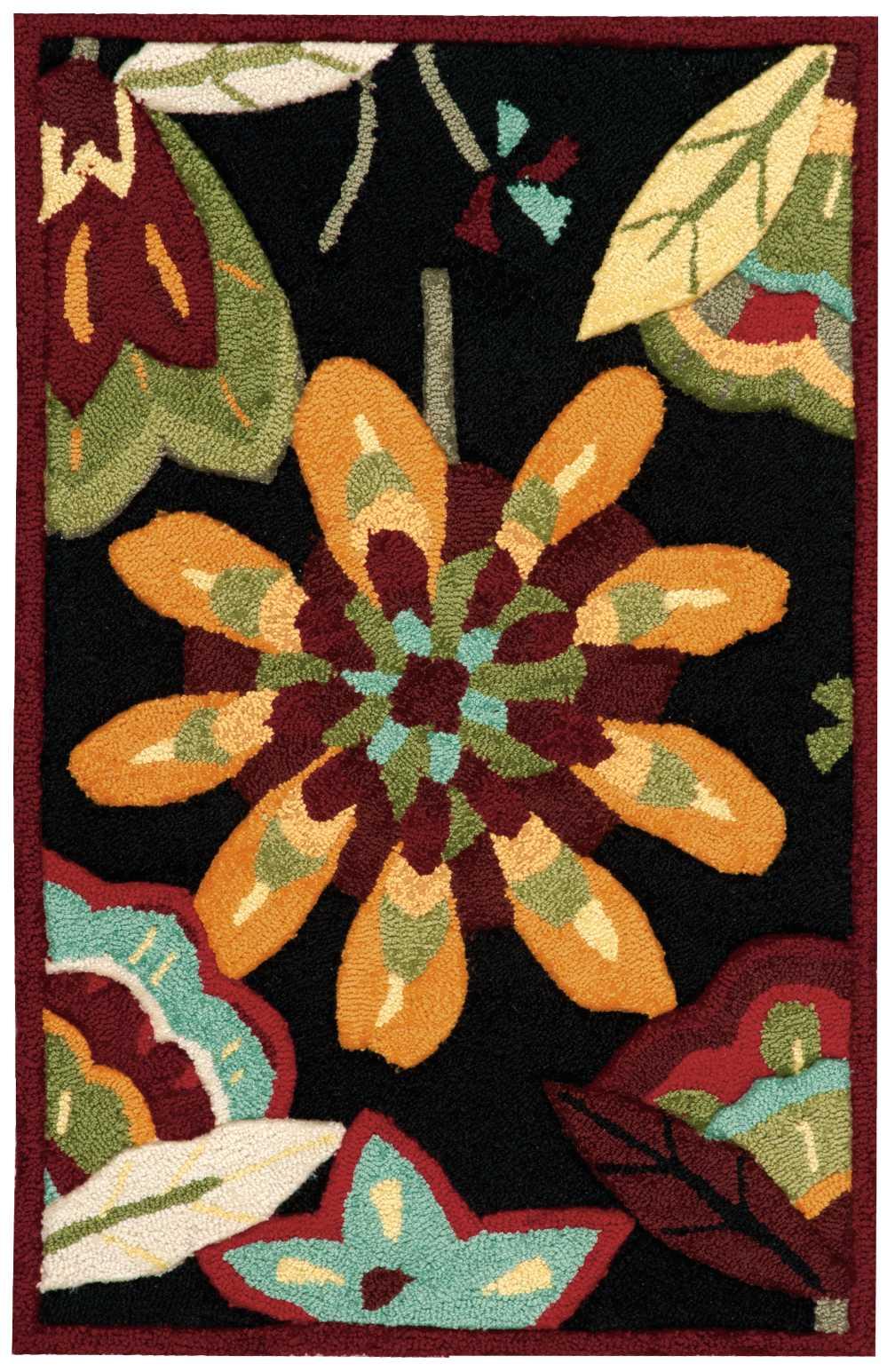 Nourison Fantasy Floral Black 1'9" x 2'9" Area Rug, (2x3)