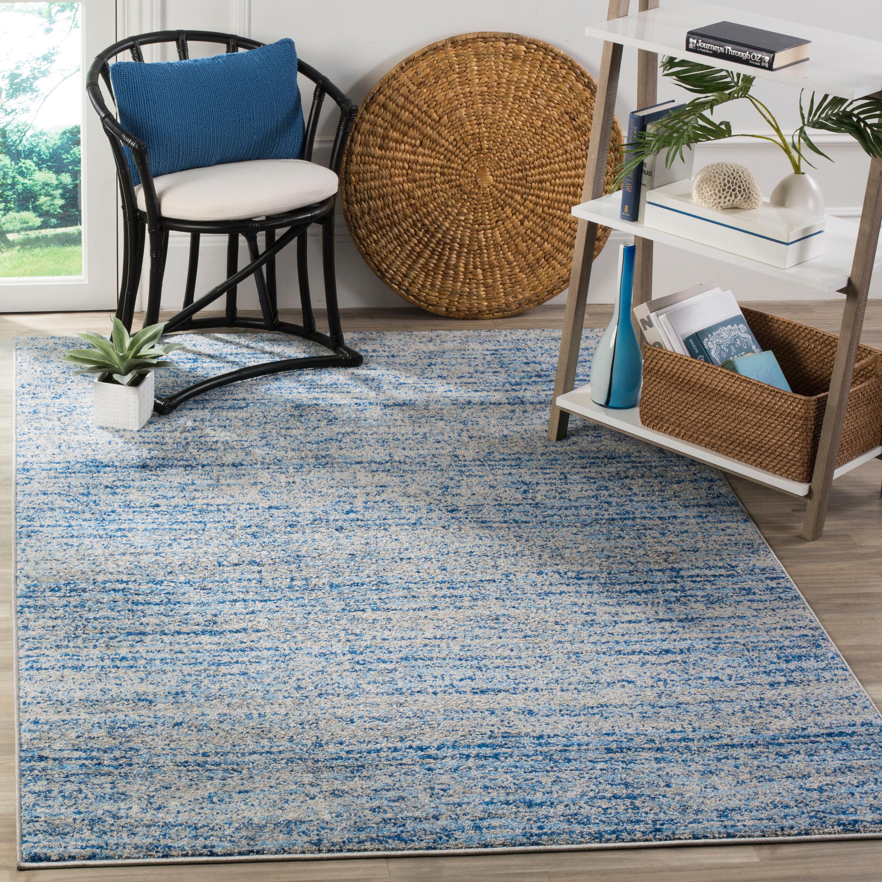 Adirondack ADR117 Machine Made Indoor Accent Rug - Blue/Silver - 3'x5' - Safavieh