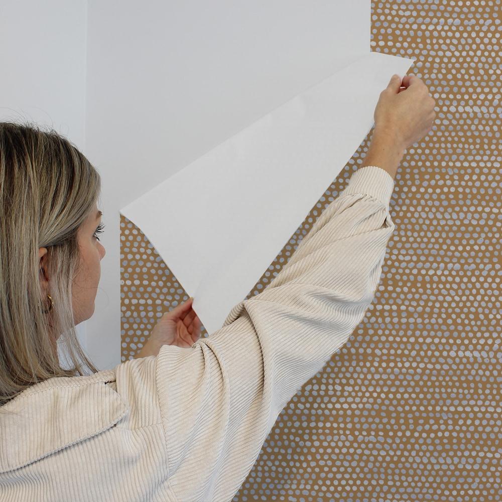 Tempaper & Co. Moire Dots Removable Peel and Stick Wallpaper, Toasted Turmeric Dots, 28 sq. ft.: Vinyl, Self-Adhesive, Modern Decor