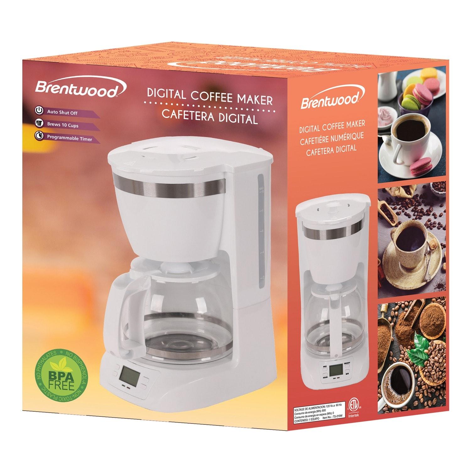Brentwood 10-Cup Digital Coffee Maker (White)
