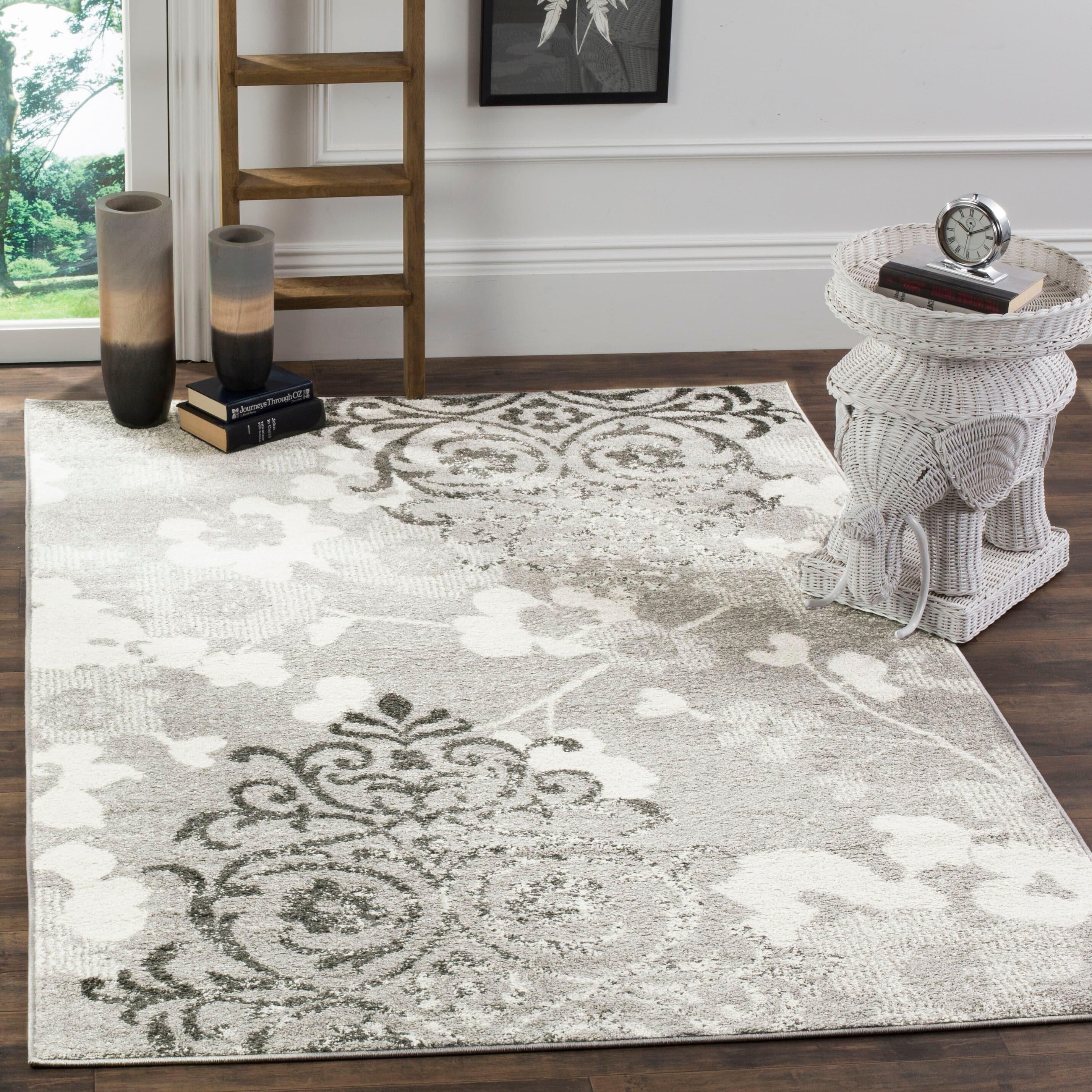 Adirondack ADR114 Machine Made Indoor Area Rug - Silver/Ivory - 10'x10' - Safavieh