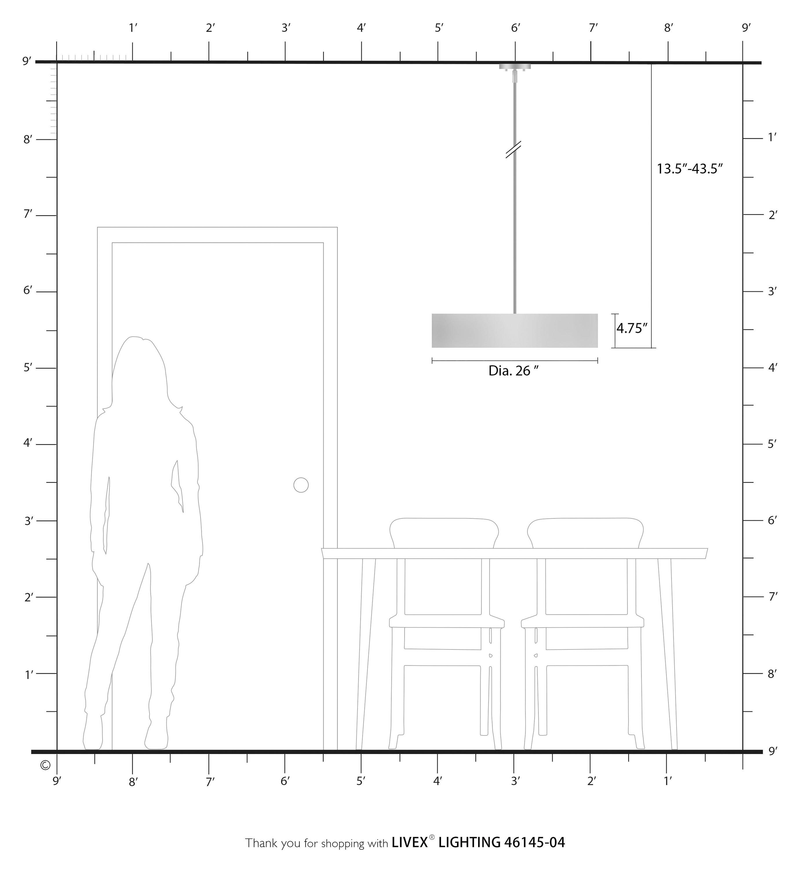 Livex Lighting Elmhurst 5 - Light Pendant in  Black