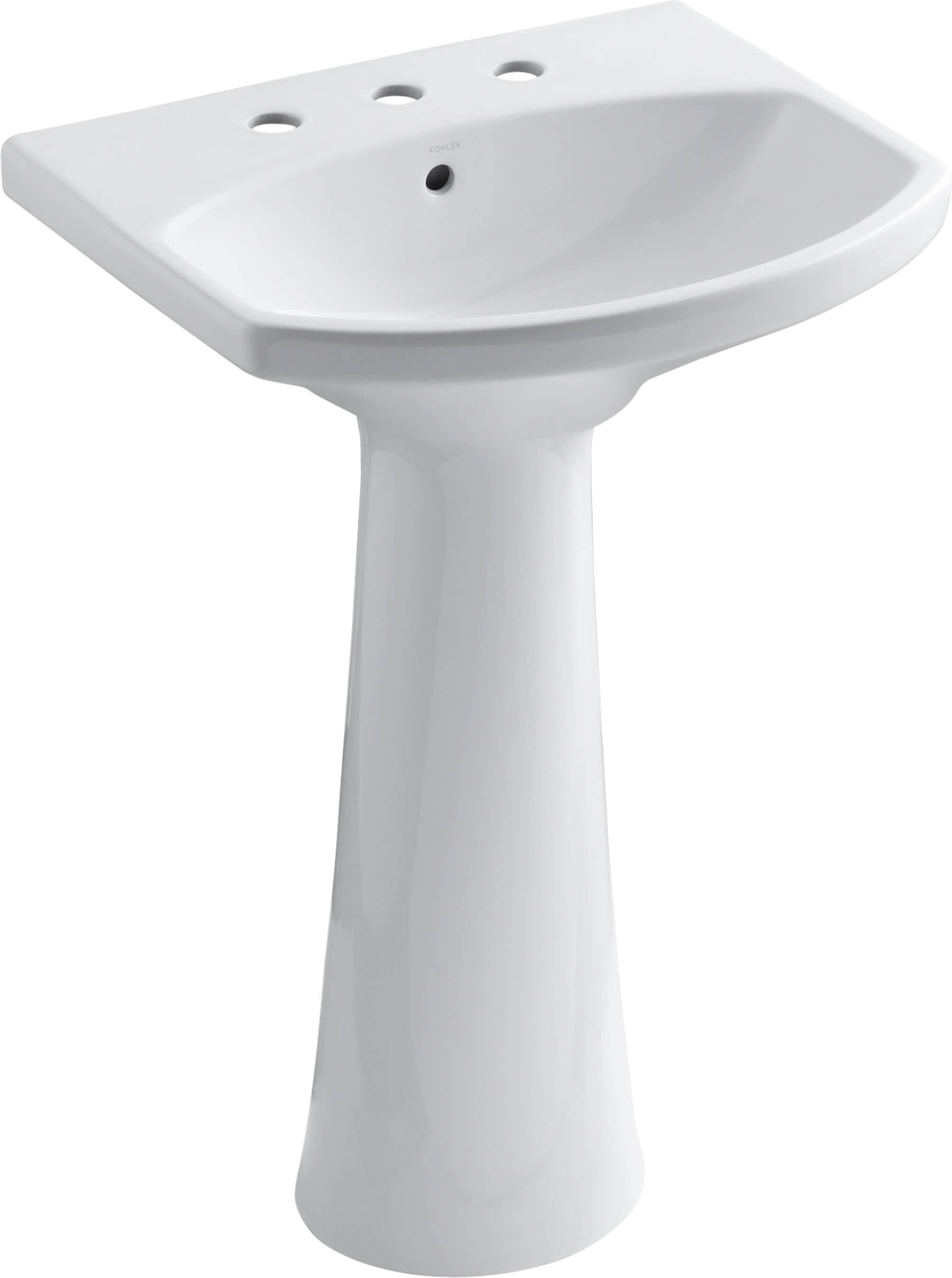Cimarron® 26.81" Vitreous China U-Shape Pedestal Bathroom Sink with Overflow
