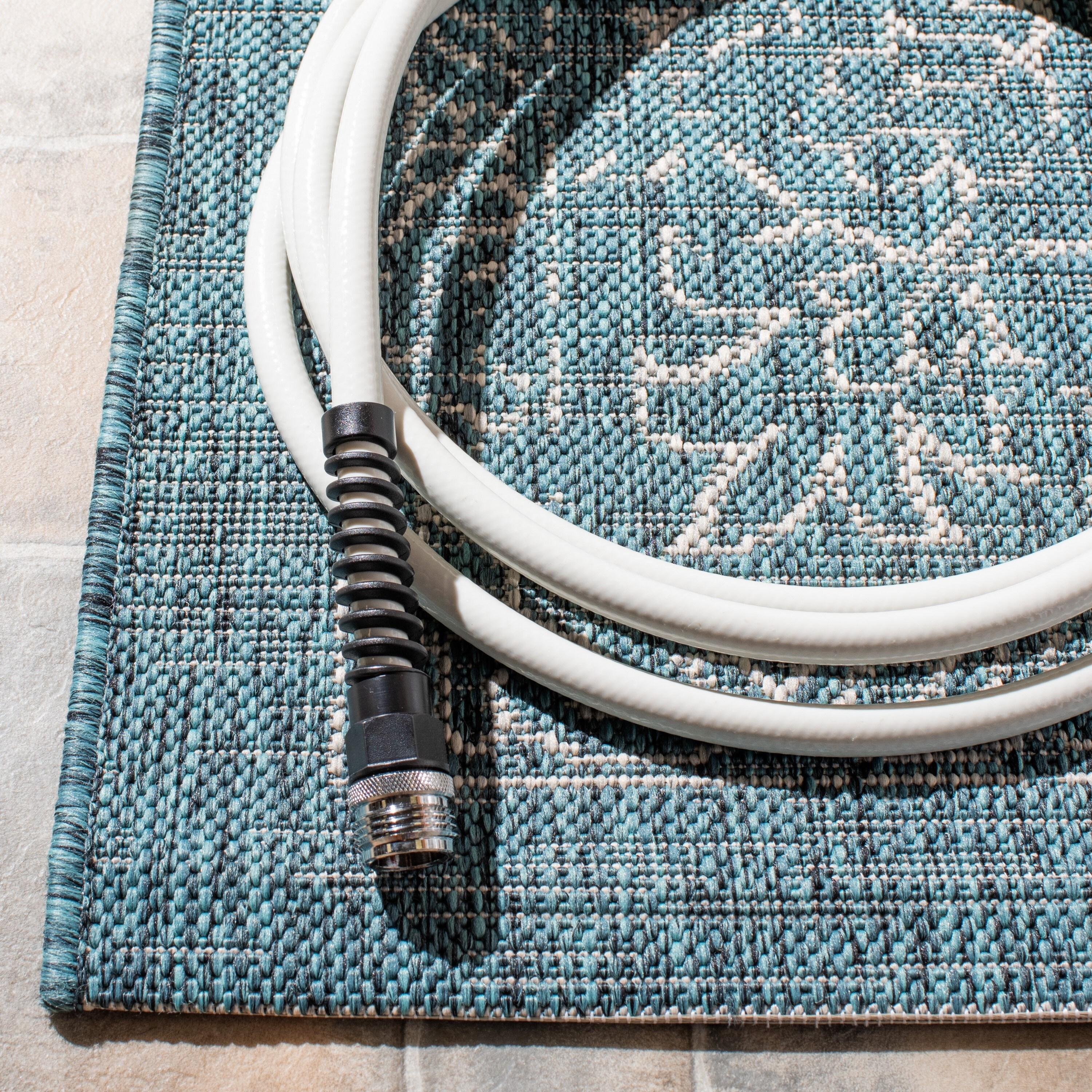 Courtyard CY8680 Power Loomed Indoor and Outdoor Area Rug - Turquoise - 9'x12' - Safavieh