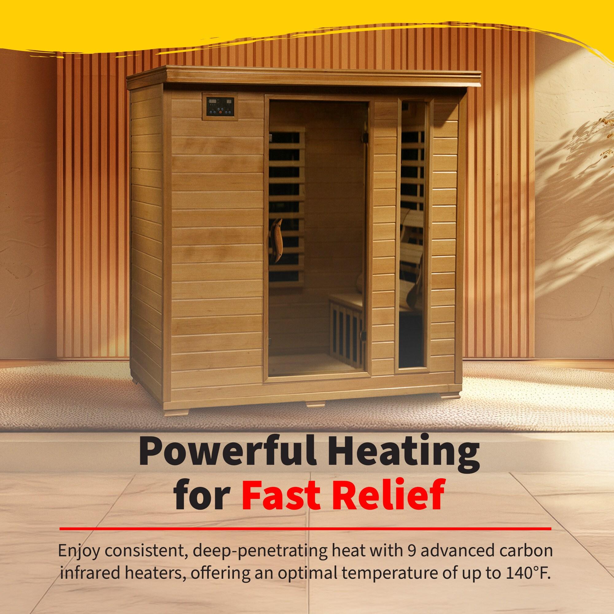 Heatwave 4-Person Hemlock Infrared Sauna with 9 Carbon Heaters