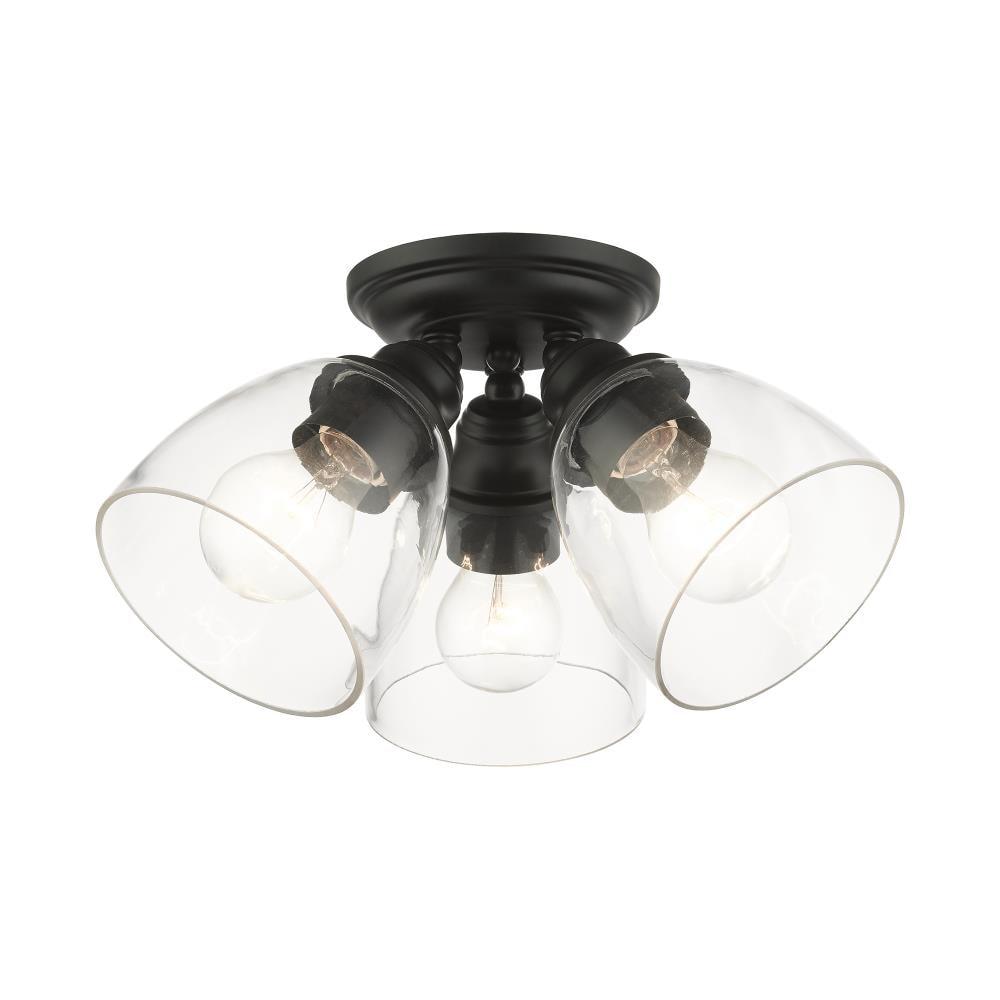 Livex Lighting Montgomery 3 - Light Flush Mount in  Black