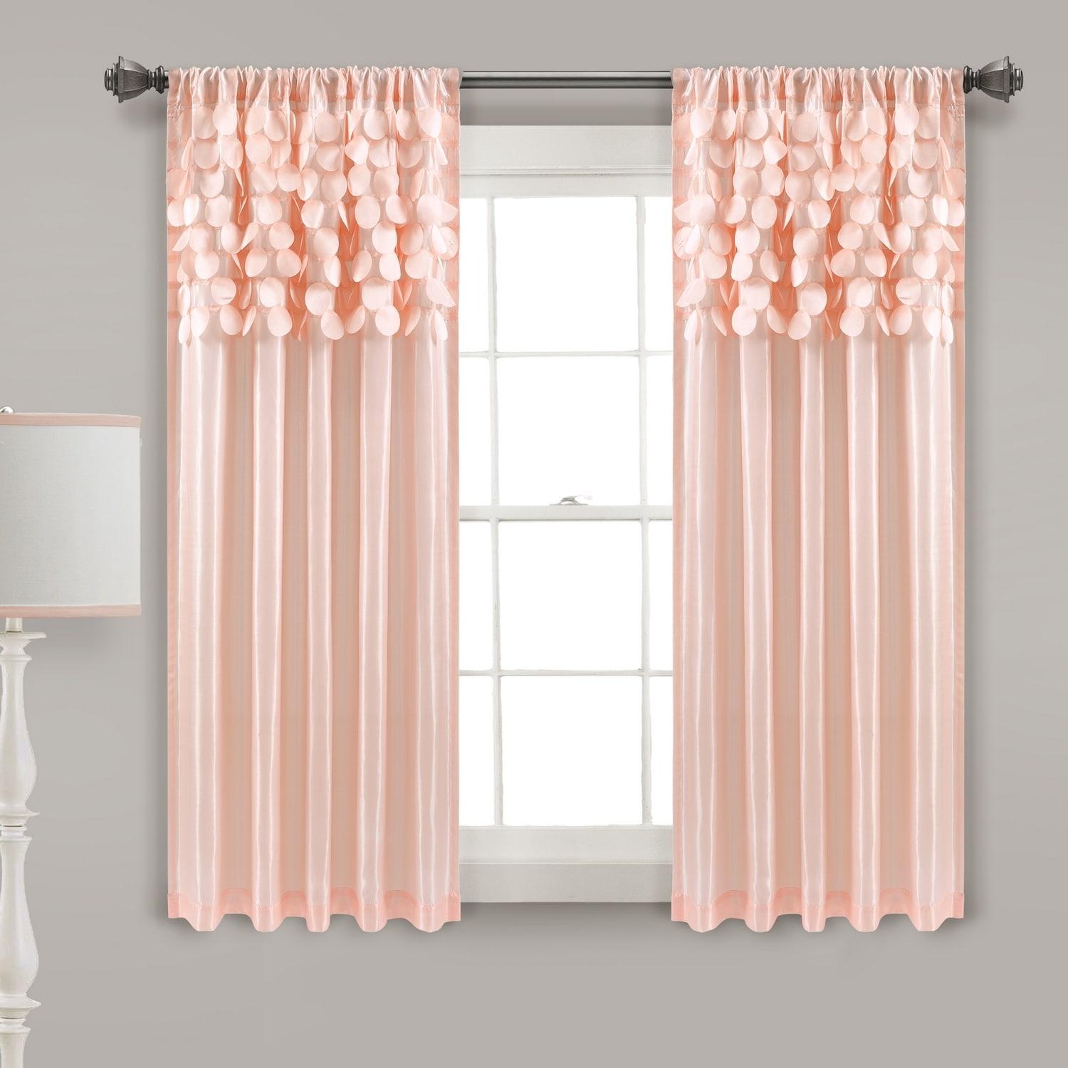 Home Boutique Circle Dream Window Curtain Panels Blush 54X63 Set