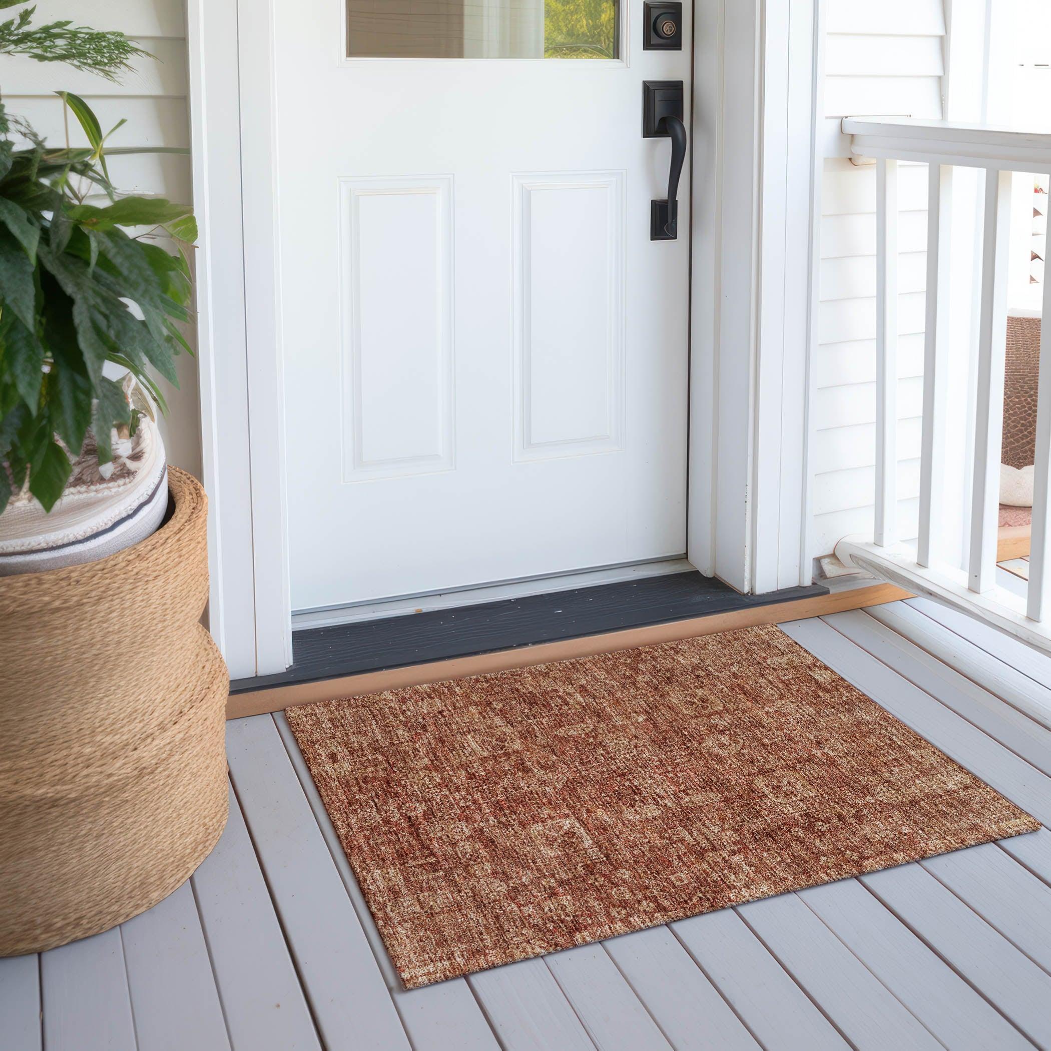 Addison Rugs Chantille ACN637 Paprika 1'8" x 2'6" Indoor Outdoor Area Rug, Easy Clean, Machine Washable, Non Shedding, Bedroom, Living Room, Dining Room, Kitchen, Patio Rug
