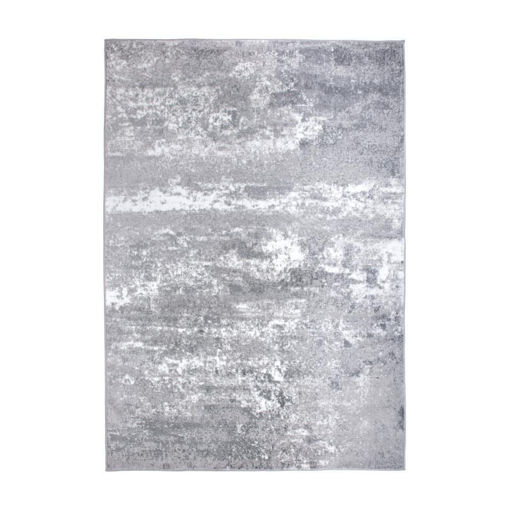 World Rug Gallery Distressed Abstract Watercolor Gray 5' x 7' Area Rug