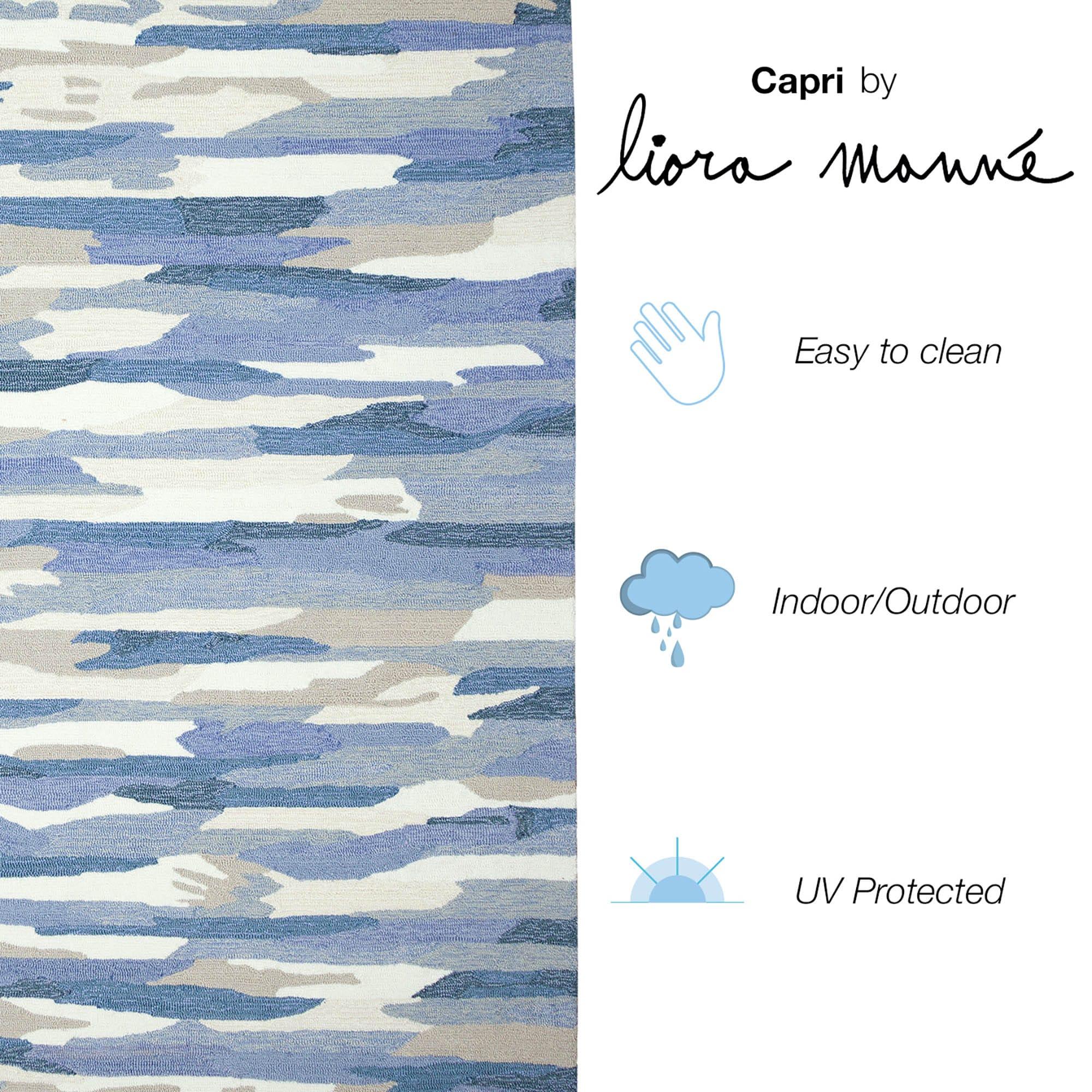 Liora Manne Calais Solid Indoor/Outdoor Rug Navy 5' x 7'6"