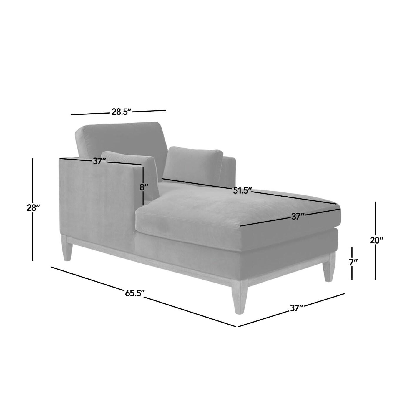 Jennifer Taylor Home Knox 65" Modern Farmhouse Performance Velvet Living Room Chaise Lounge Chair in Olive Green