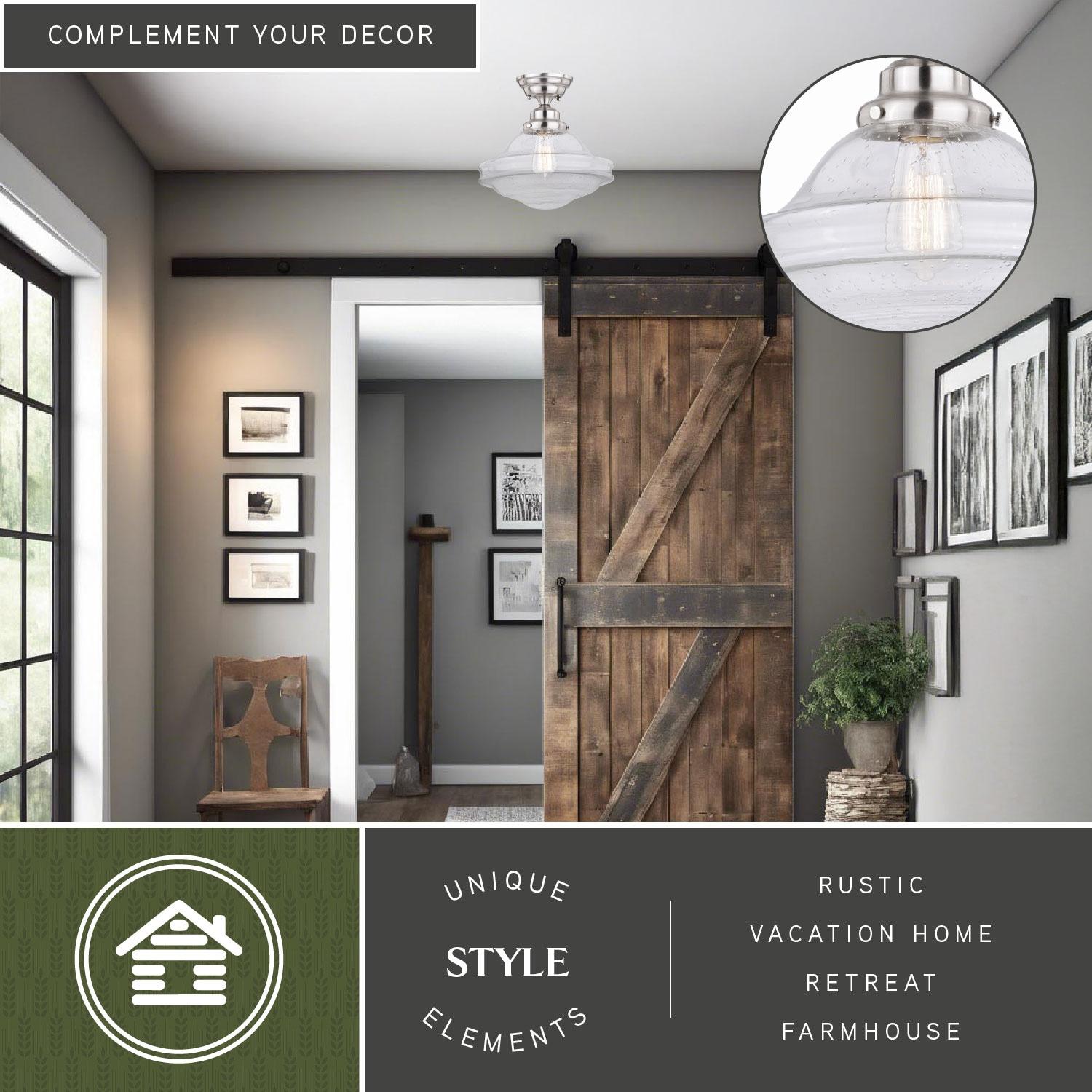 Vaxcel Huntley 1 - Light Flush Mount in  Satin Nickel