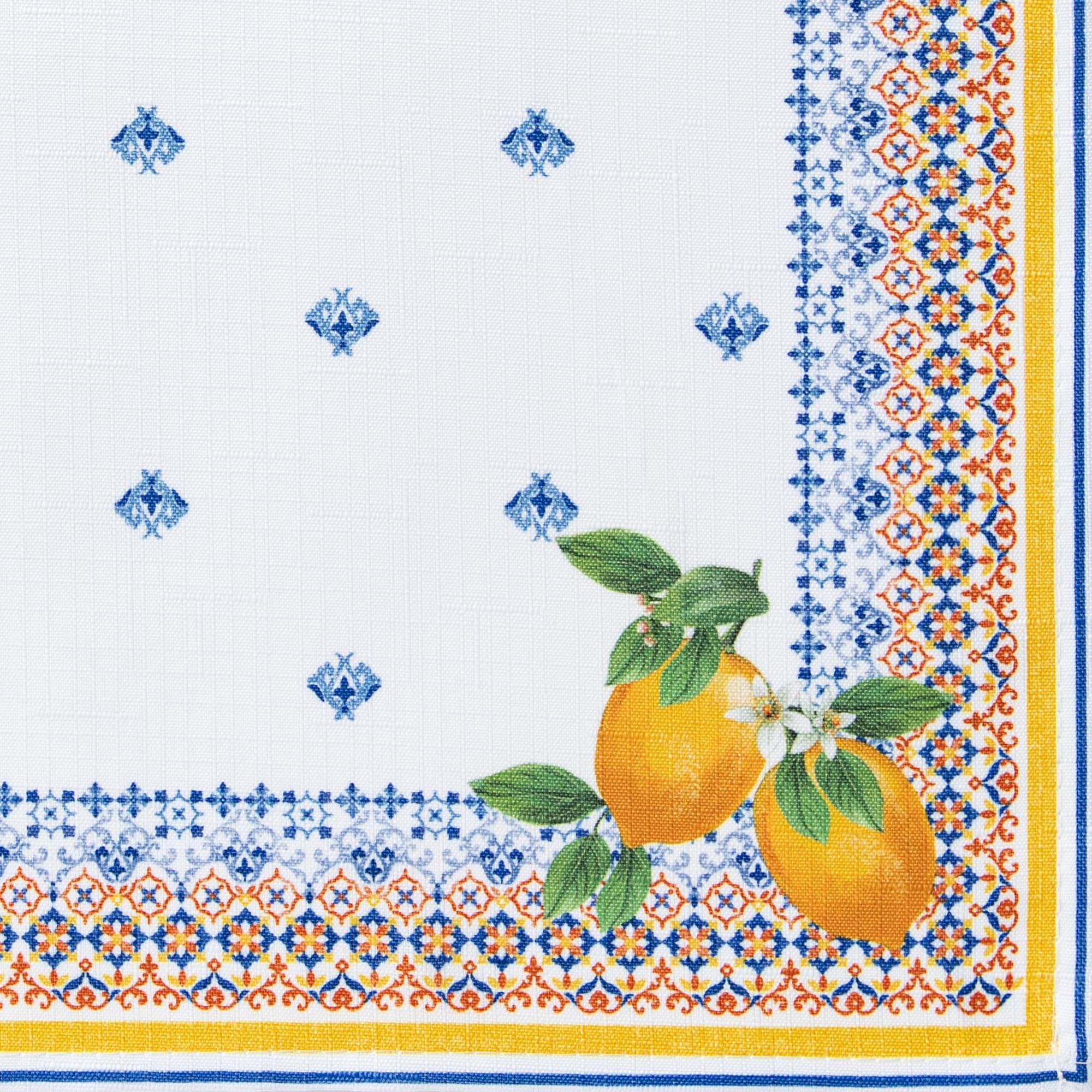 Lark Manor™ Ariatna Capri Lemon Double Border Tablecloth