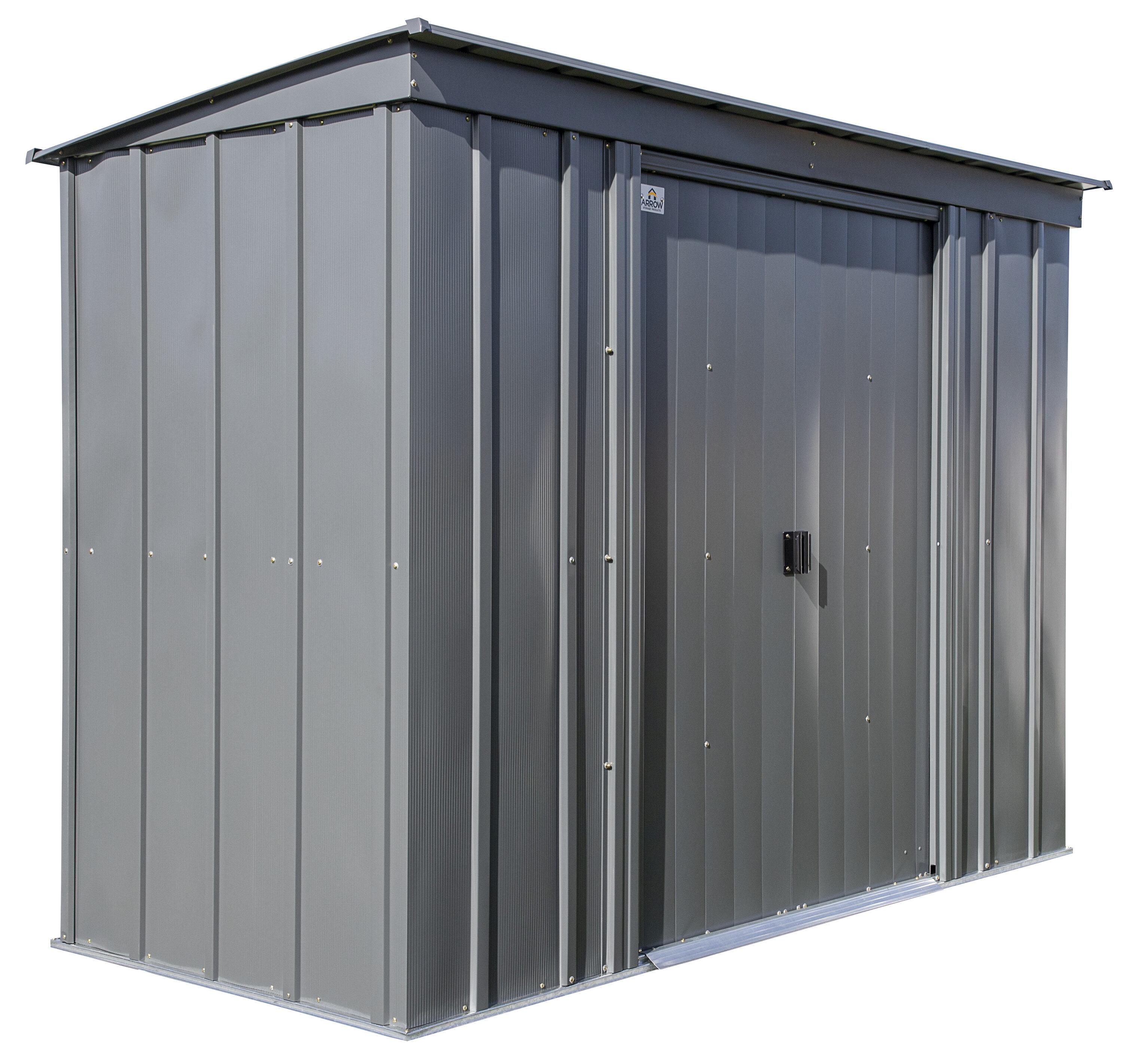 Arrow 8 ft. W x 4 ft. D Galvanized Steel Vertical Storage Shed