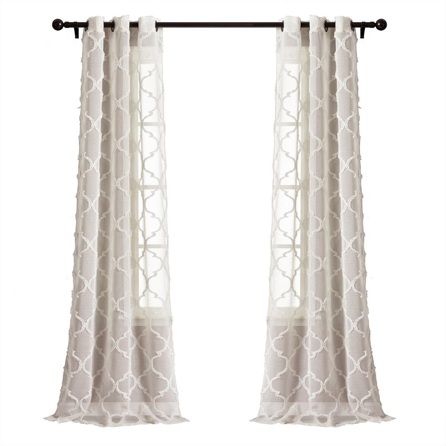Lush Decor Avon Trellis Sheer Polyester Sheer Curtain Pair (Set of 2)