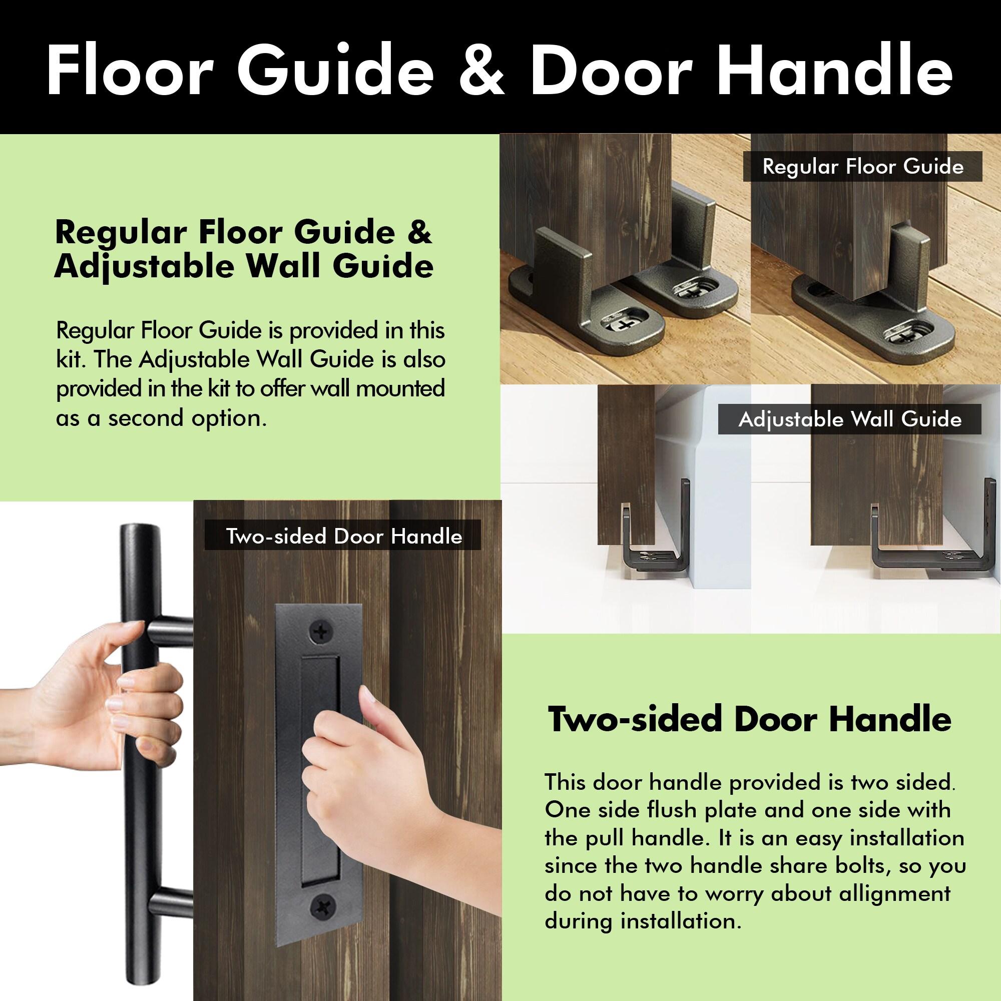 Homacer H Design Color Solid Pine Wood Unassembled Door with Black Rustic Installation Hardware Kit