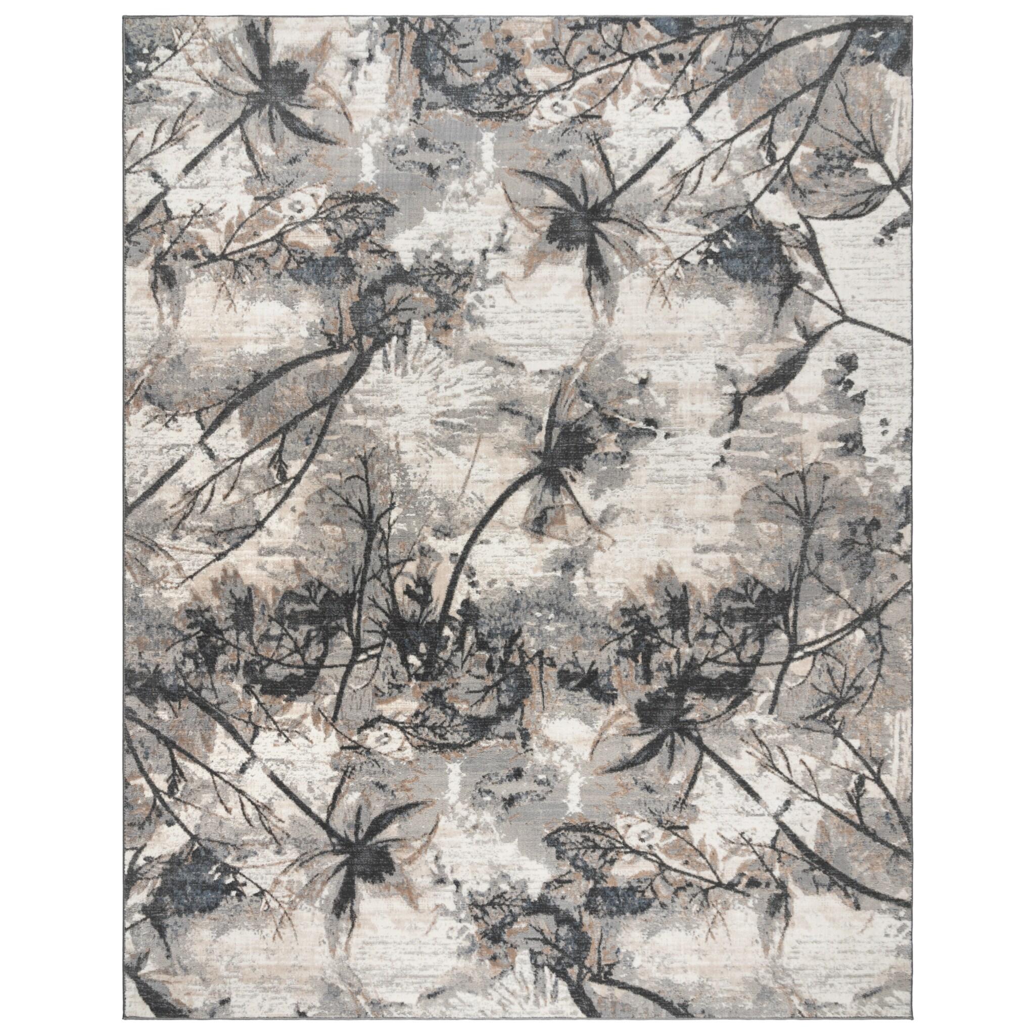 Gertmenian Quattro Scalia Modern Abstract Gray Polyester Polypropylene Indoor Area Rug, 5'3"x7'