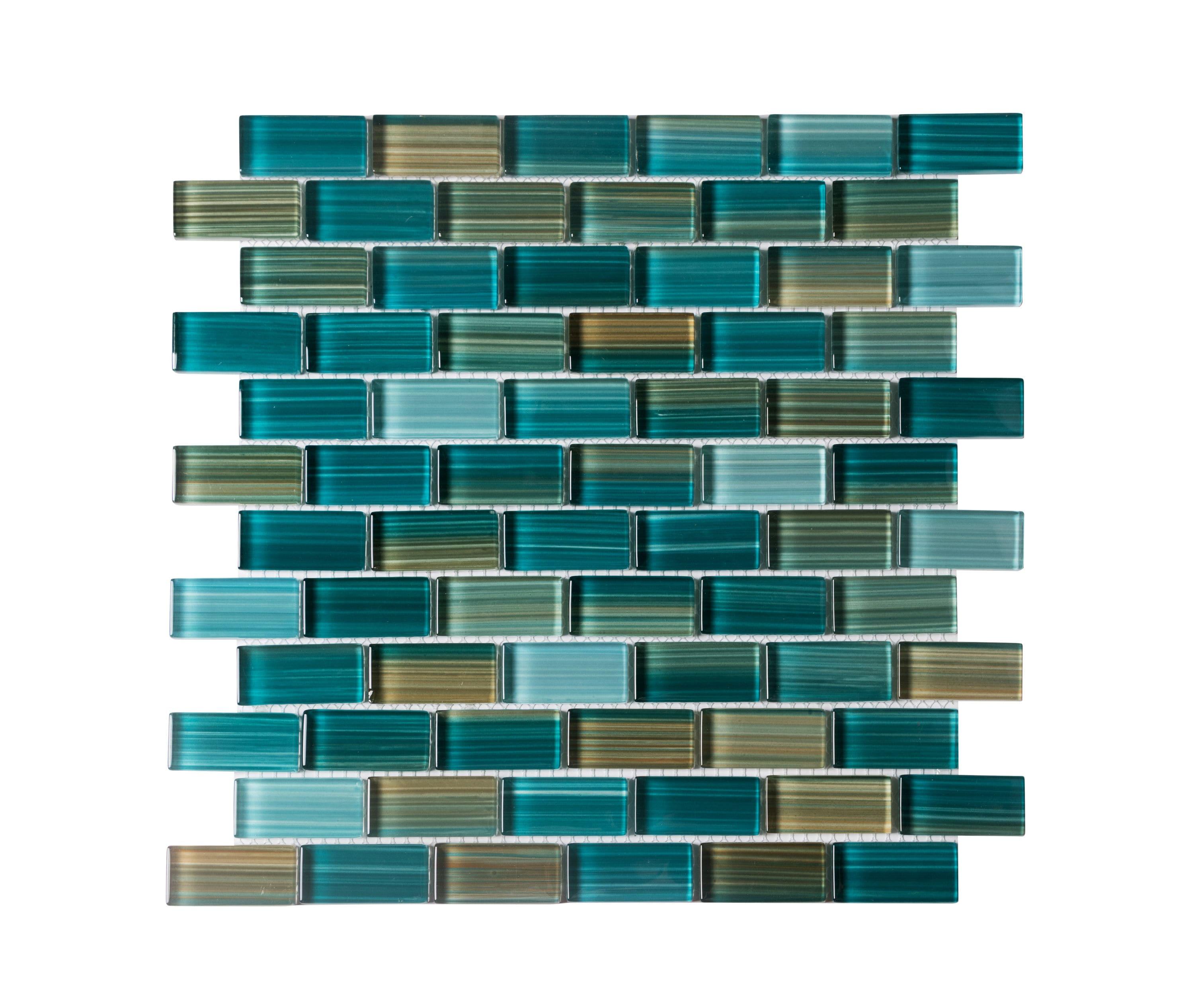 Swimming Pool Series 1" x 2" Straight Edge Glass Mosaic Tile