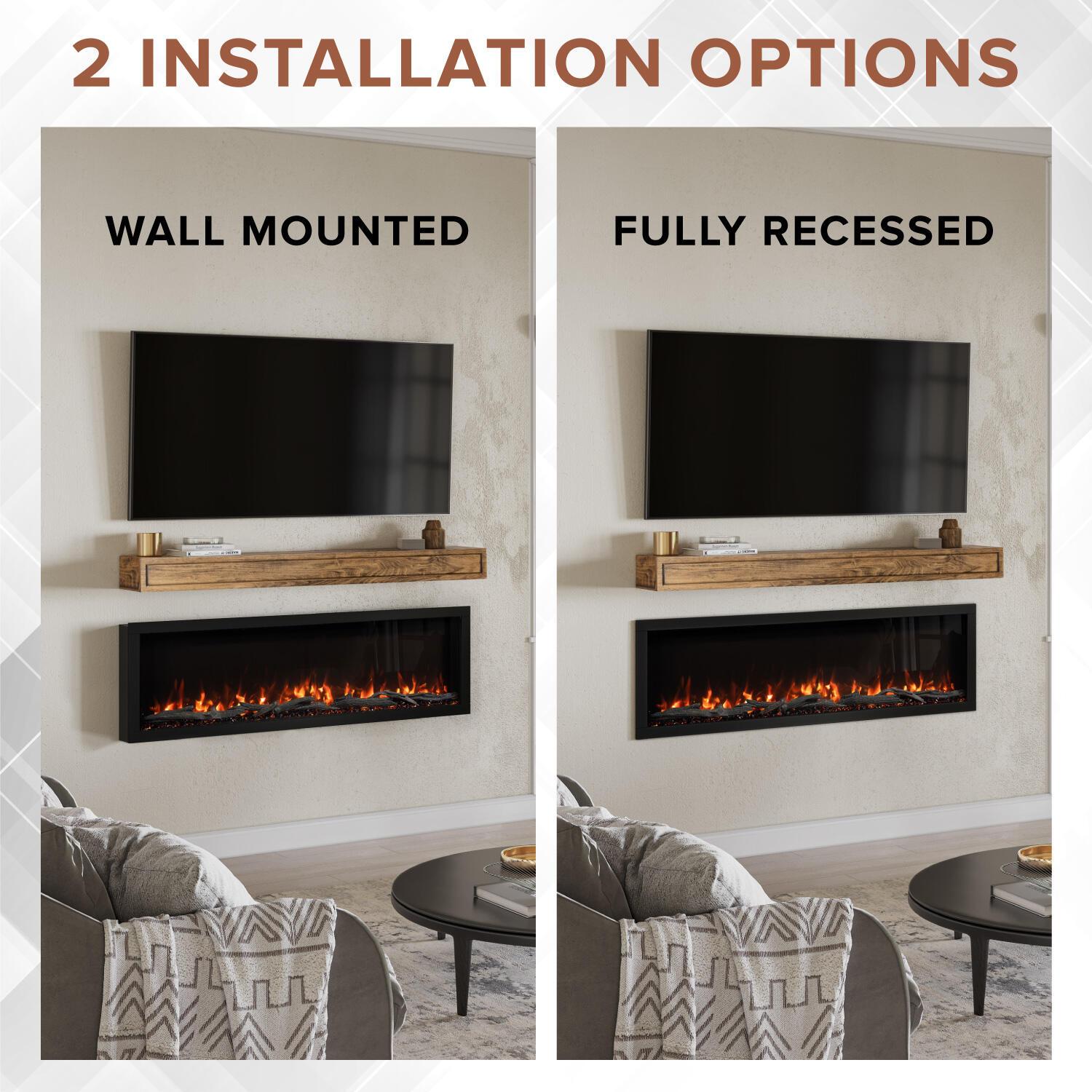 Modern Ember Highmark Smart Linear Electric Fireplace - 10 Flame Colors - Works with Voice Assistant