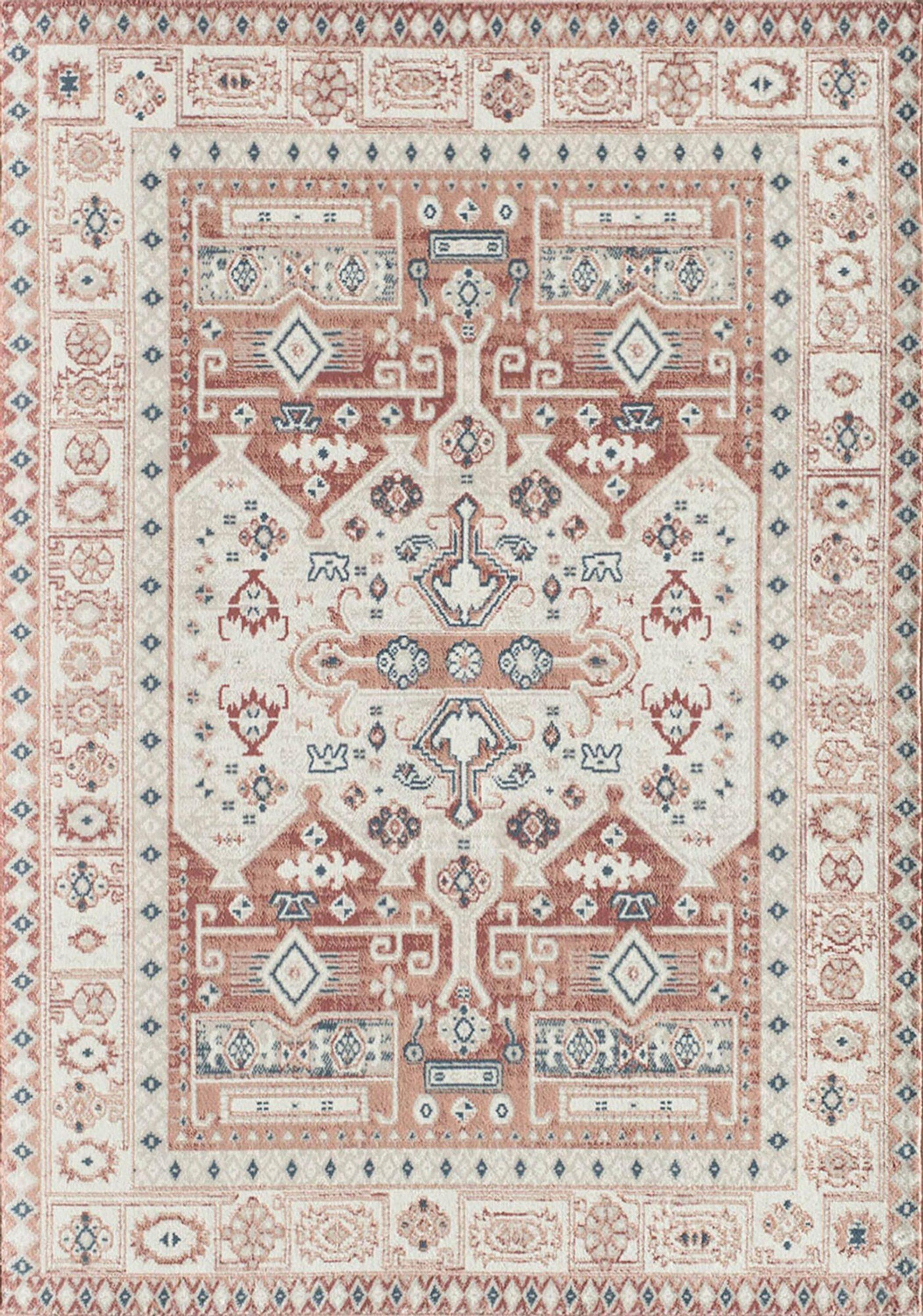 Rugs America Gallagher GL60A Sangria Koti Vintage Transitional Orange Area Rug for Dining Room Rug Neutral Rug Living Room Rug Kitchen, 2'6"x4'