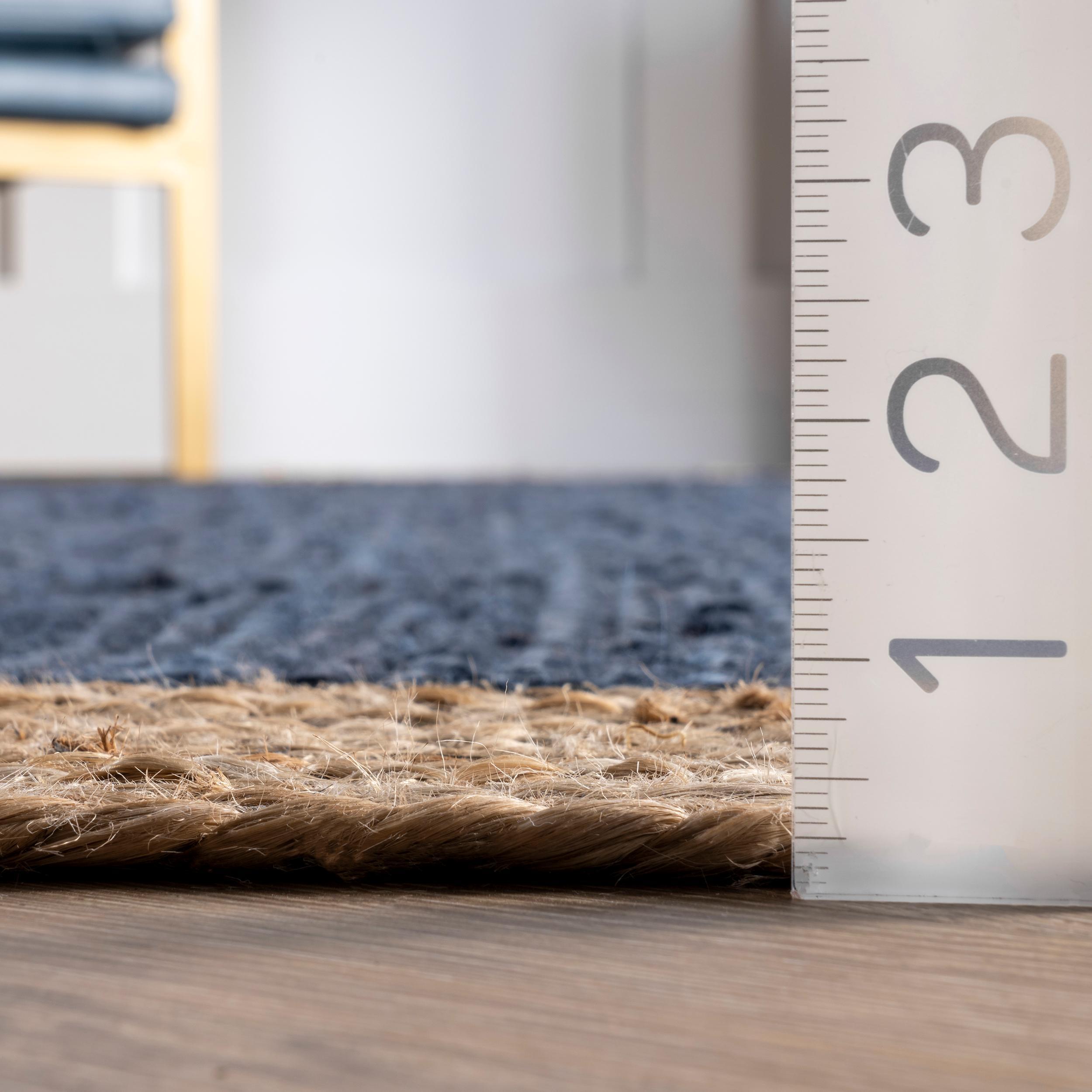 2'6"x8' Runner Hand Woven Eleonora Area Rug Blue- nuLOOM: Modern Jute Runner Rug, Low Pile, Indoor Use