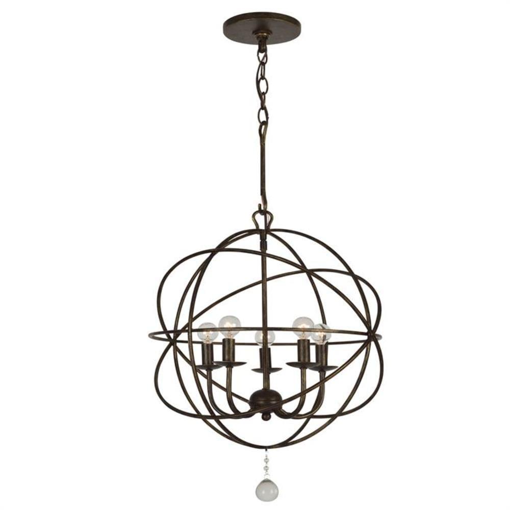 Five Light Mini Chandelier In Minimalist Style 17 Inches Wide By 23 Inches High-English Bronze Finish    -Traditional Installation Crystorama