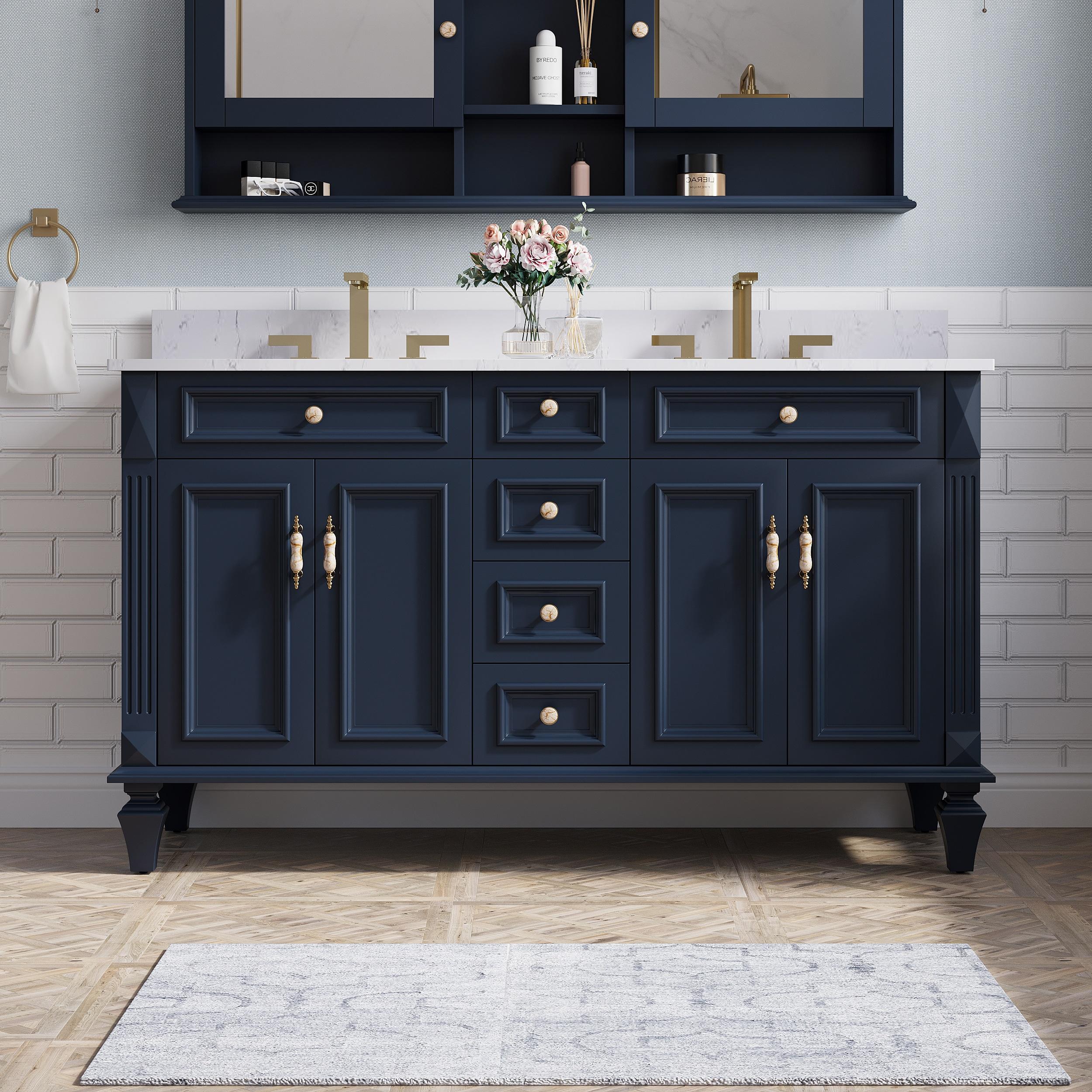 Etta Avenue™ Lydie 60'' Double Bathroom Vanity with Marble Top