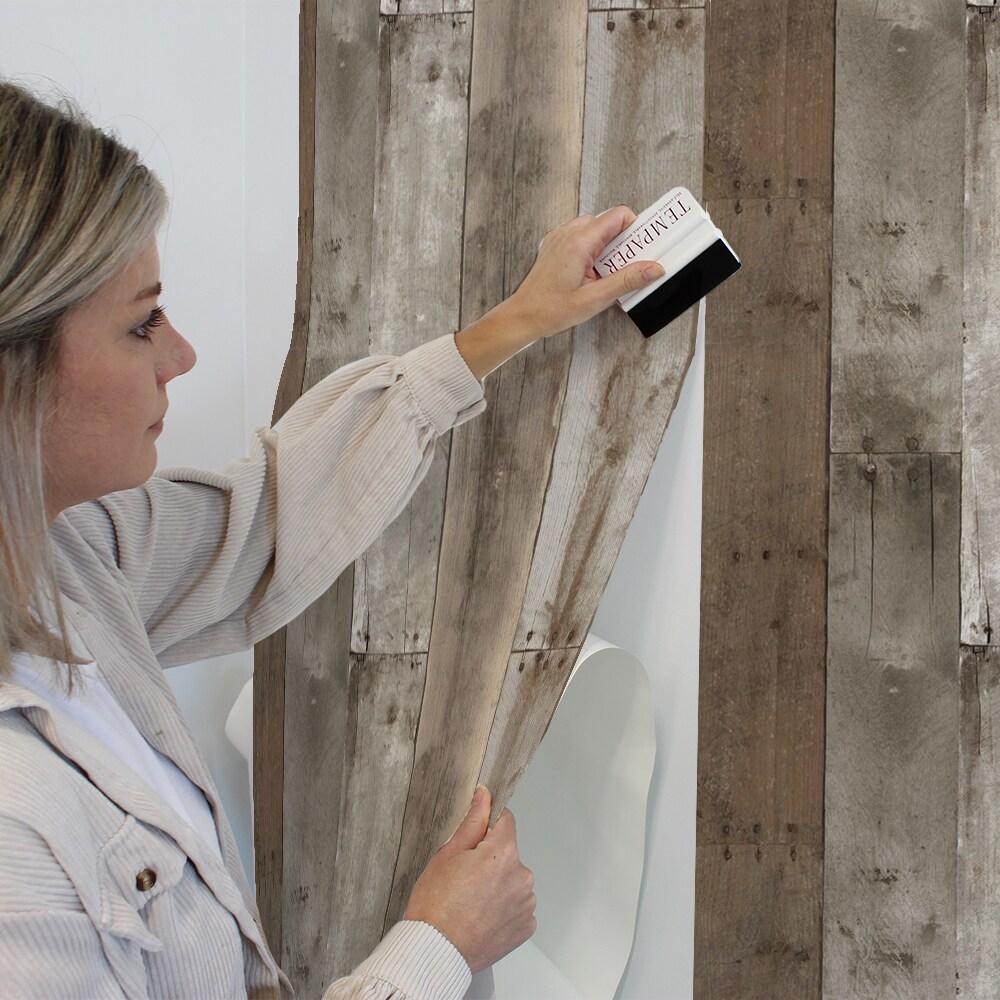 Tempaper & Co.® Repurposed Wood Removable Peel and Stick Wallpaper, 28 sq ft: Vinyl Self-Adhesive Blue Wood Grain