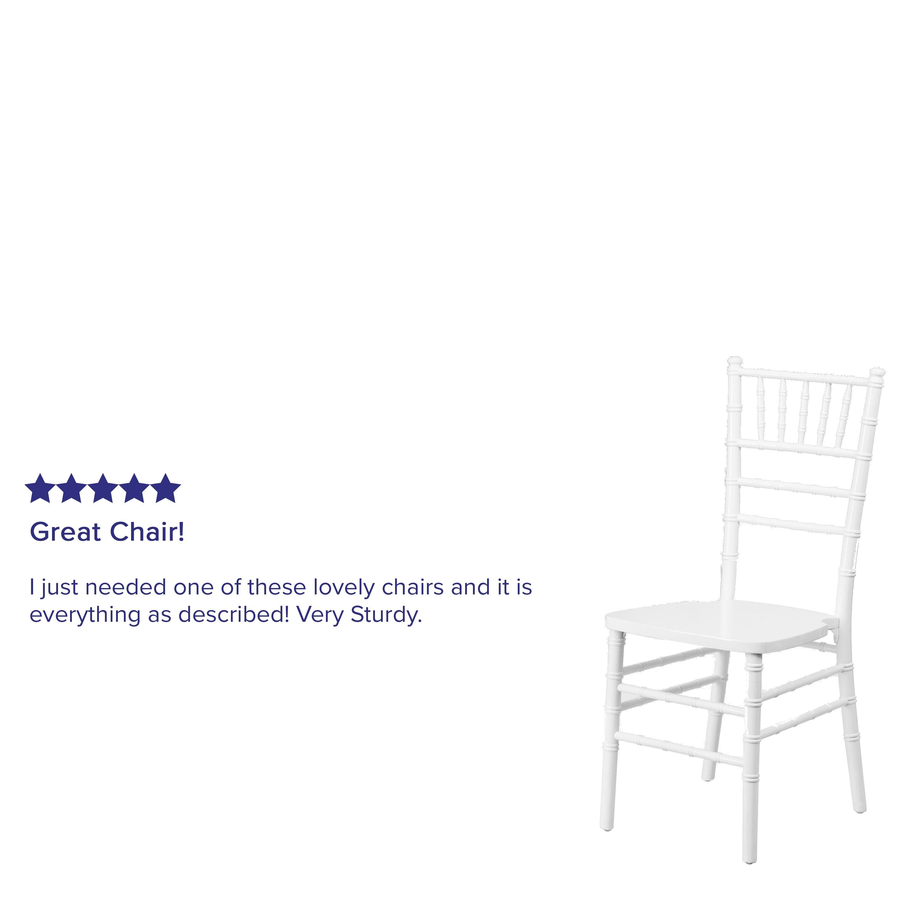 Flash Furniture HERCULES Series White Wood Chiavari Chair