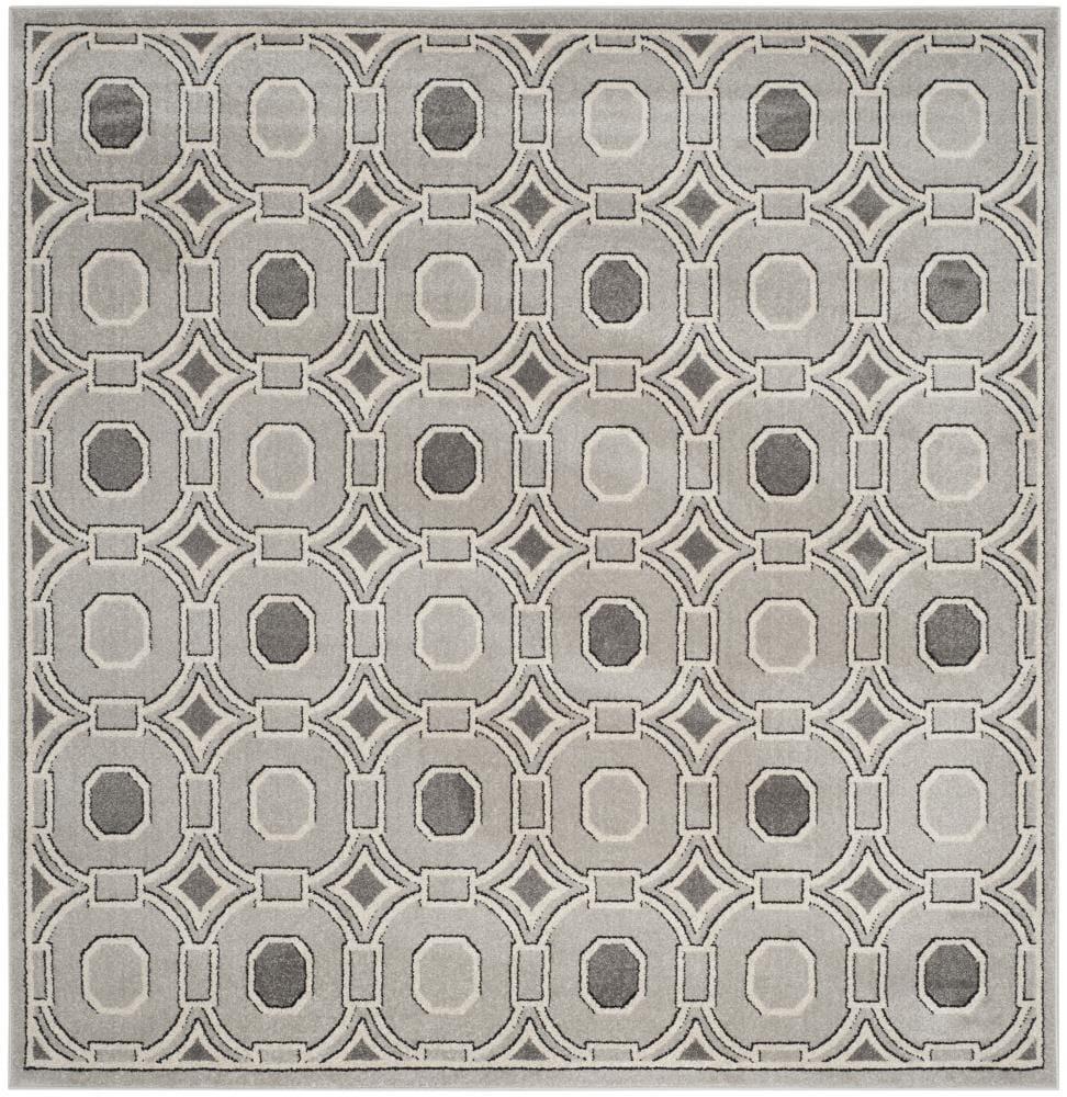 Amherst AMT431 Power Loomed Indoor Area Rug - Light Grey/Ivory - 7'x7' - Safavieh