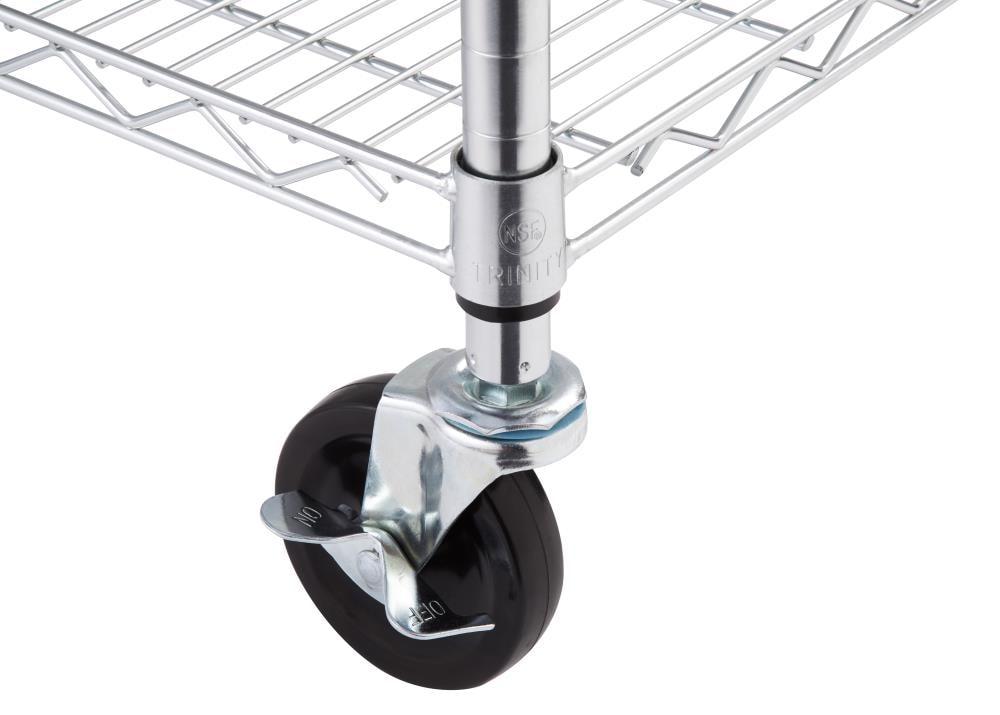 Trinity TRINITY EcoStorage 5-Tier NSF Steel Wire Shelving Unit w/ Wheels (48 in. W x 24 in. D)
