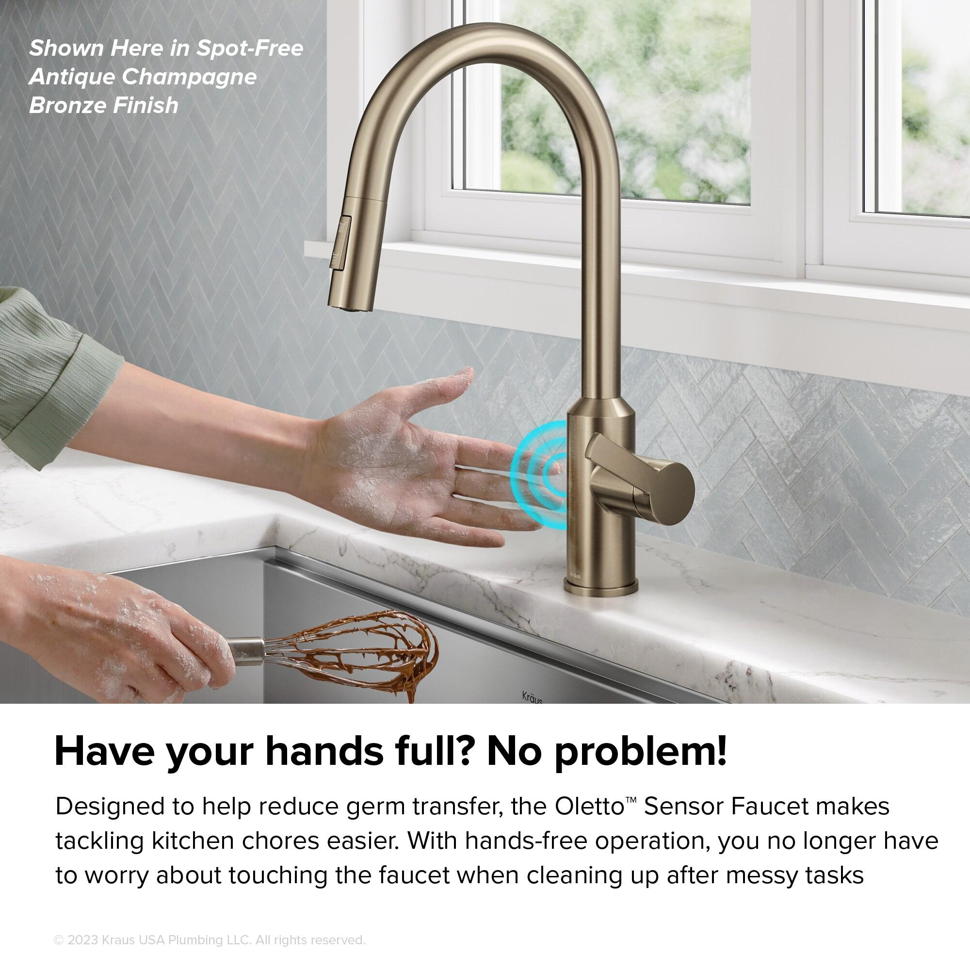 KRAUS Oletto Touchless Sensor Pull-Down Single Handle Kitchen Faucet