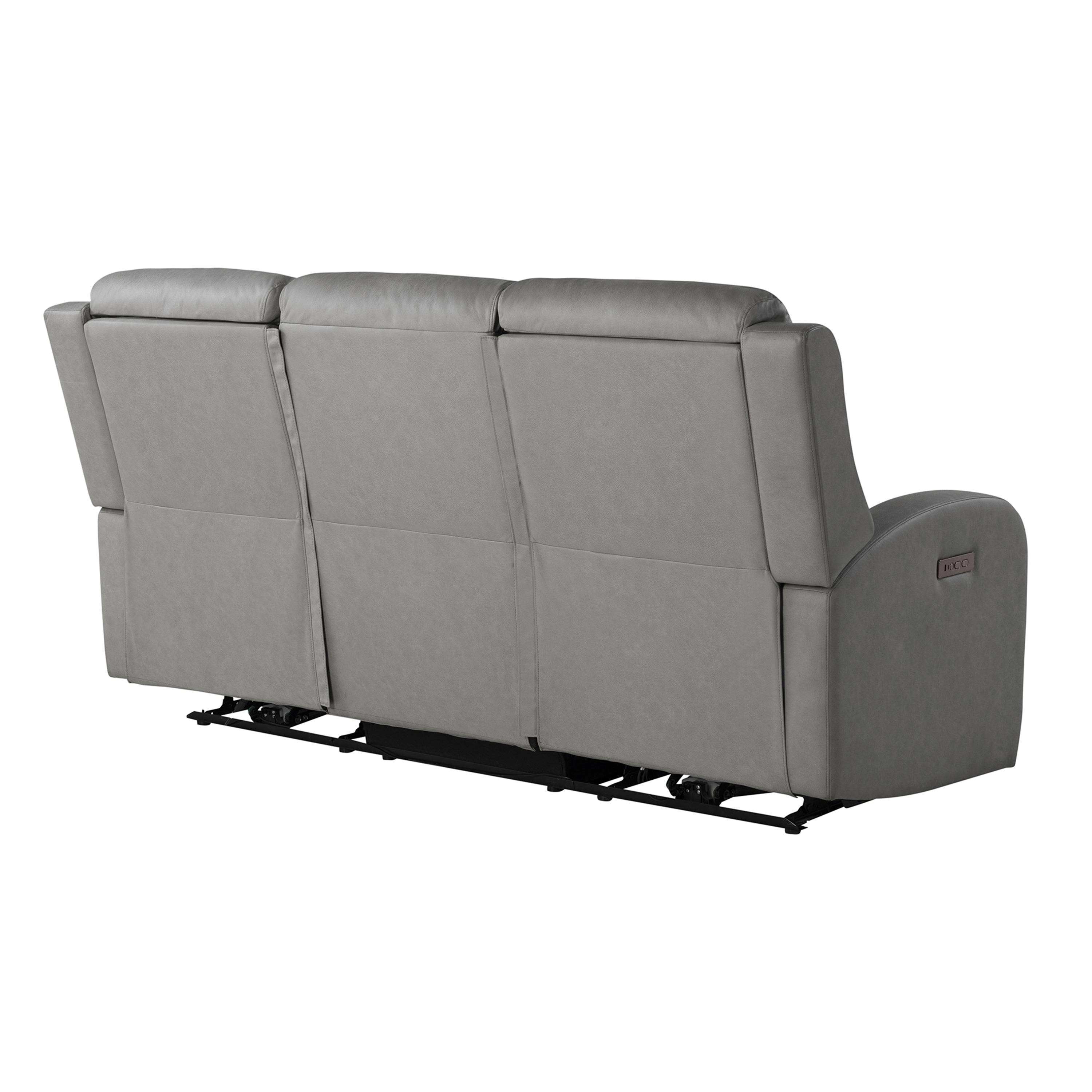 Relax-A-Lounger Alpine Power Recliner Sofa Gray Vegan Leather