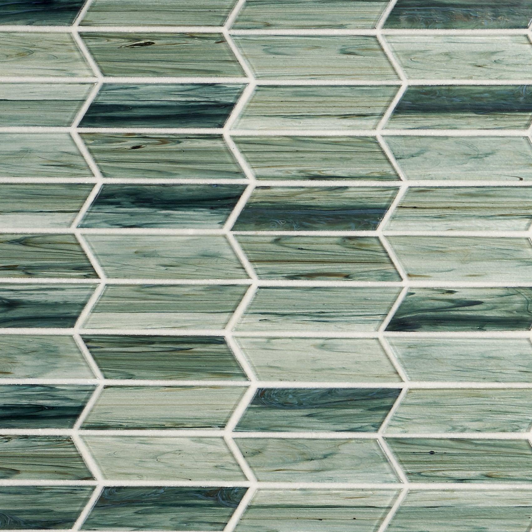 Tara Chevron 11.73 in. x 11.74 in. Molten Glass Mosaic Wall Tile (0.96 Sq. Ft. / Sheet)