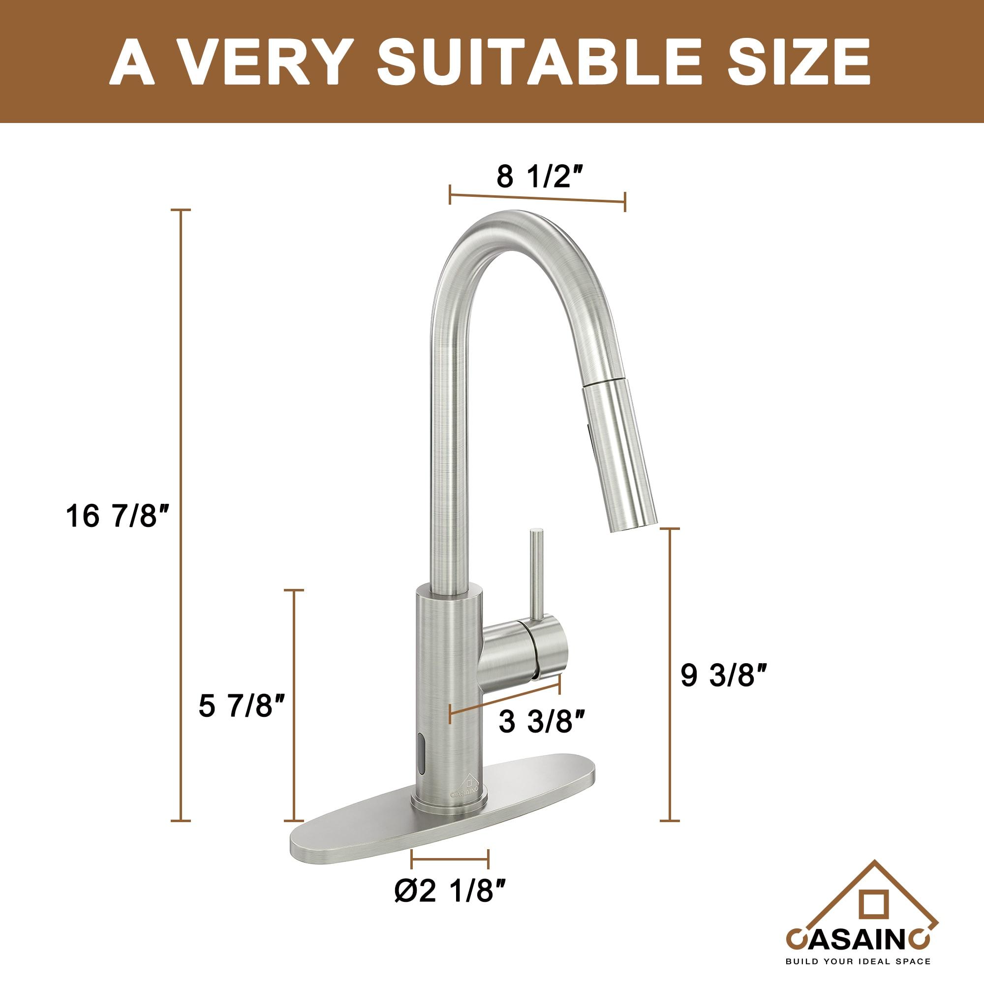 Willow Single-Handle Pull Down Sprayer Kitchen Faucet with Infrared Sensor, Soap Dispenser and Deck Plate