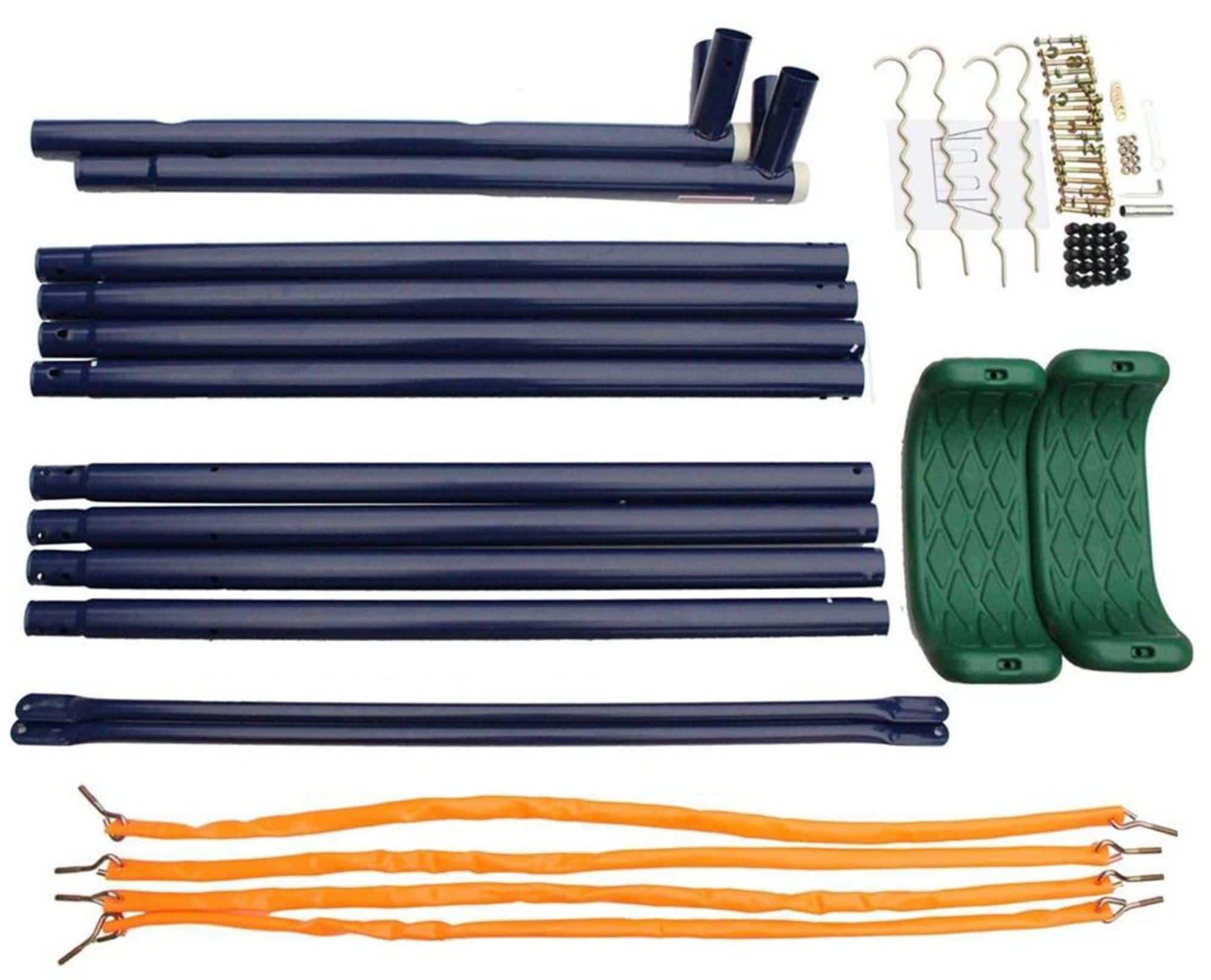 GOGEXX Outdoor Metal Swing Playset Two Station Swing Set For Children