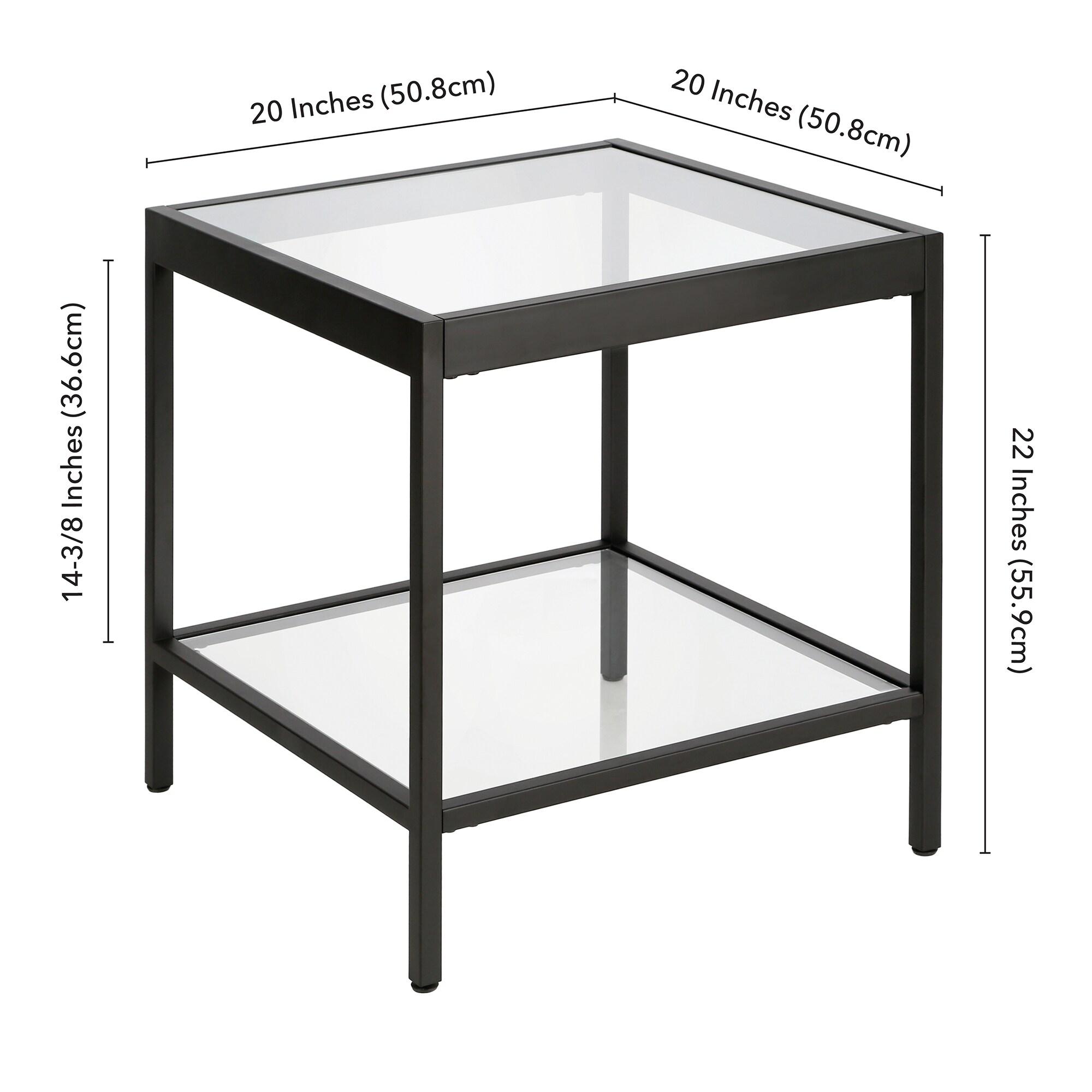 Evelyn&Zoe Alexis 20" Wide Square Side Table, Blackened Bronze