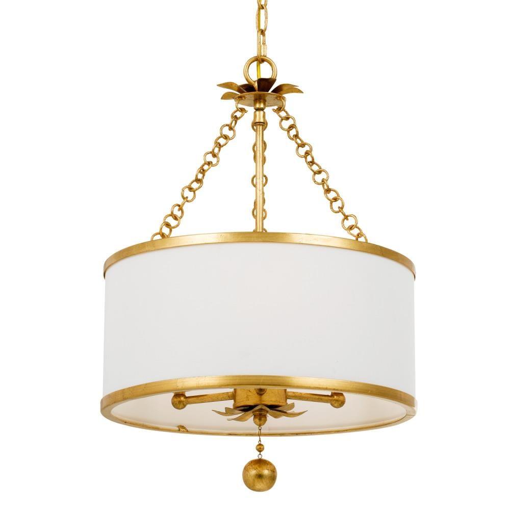 Crystorama Lighting Broche 3 - Light Chandelier in  Antique Gold