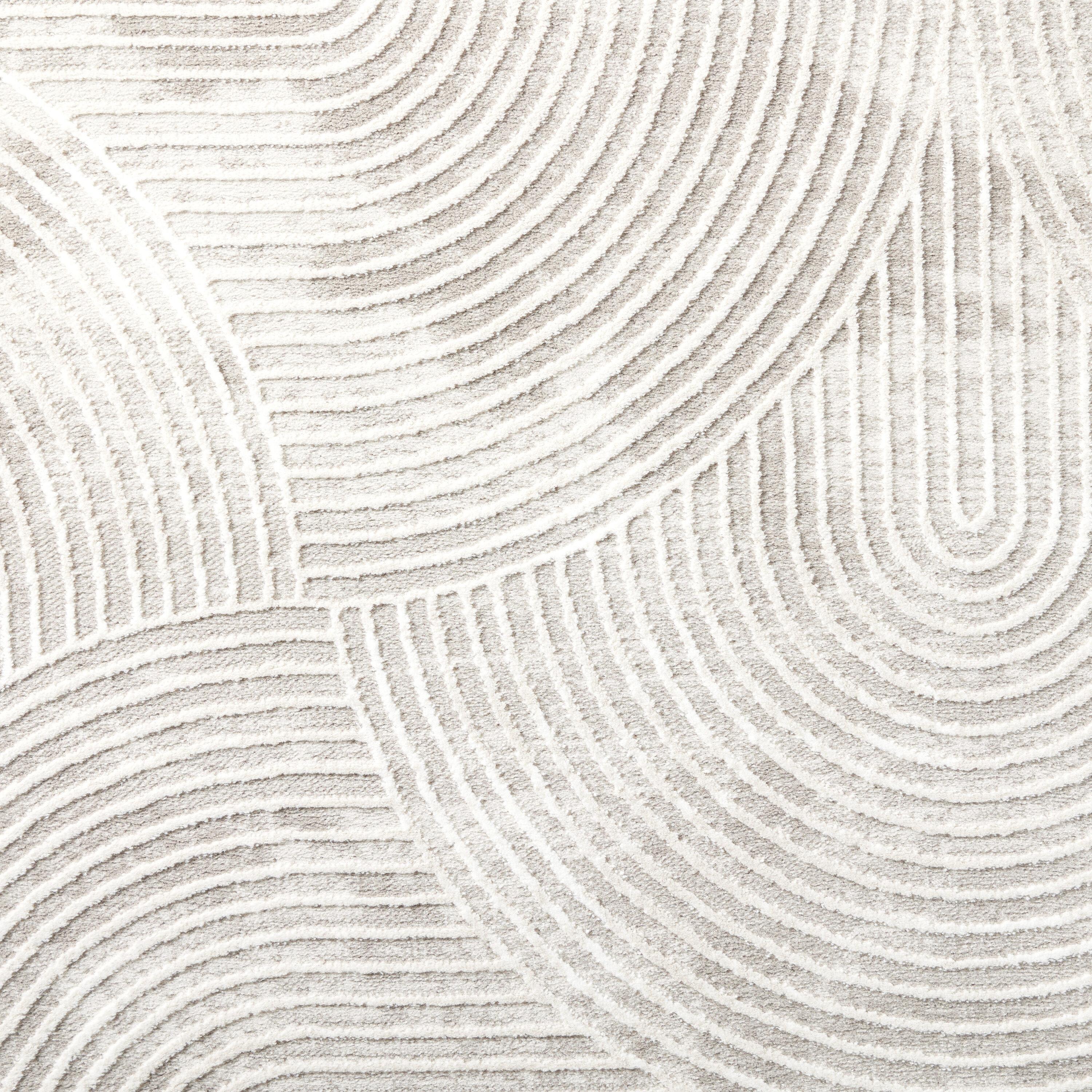 TOWN & COUNTRY Luxe Maya Soft Arches Neutral Indoor Area Rug with High-Low Texture, Ivory/Greige