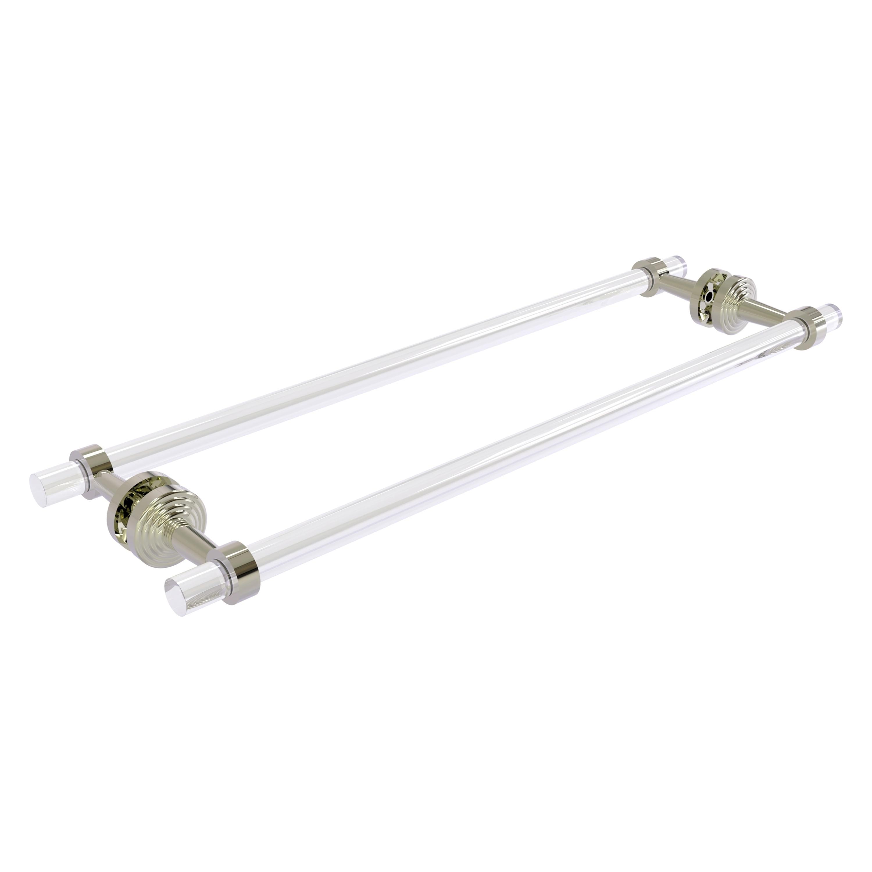 Polished Nickel and Clear Acrylic Wall Mounted Towel Holder Set