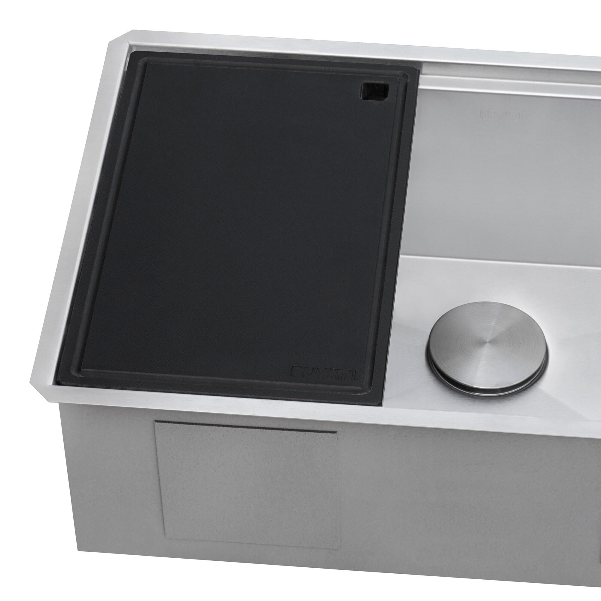 Ruvati Ruvati 17 x 11 inch LedgeFit Black Resin Replacement Cutting Board for Ruvati Workstation Sinks