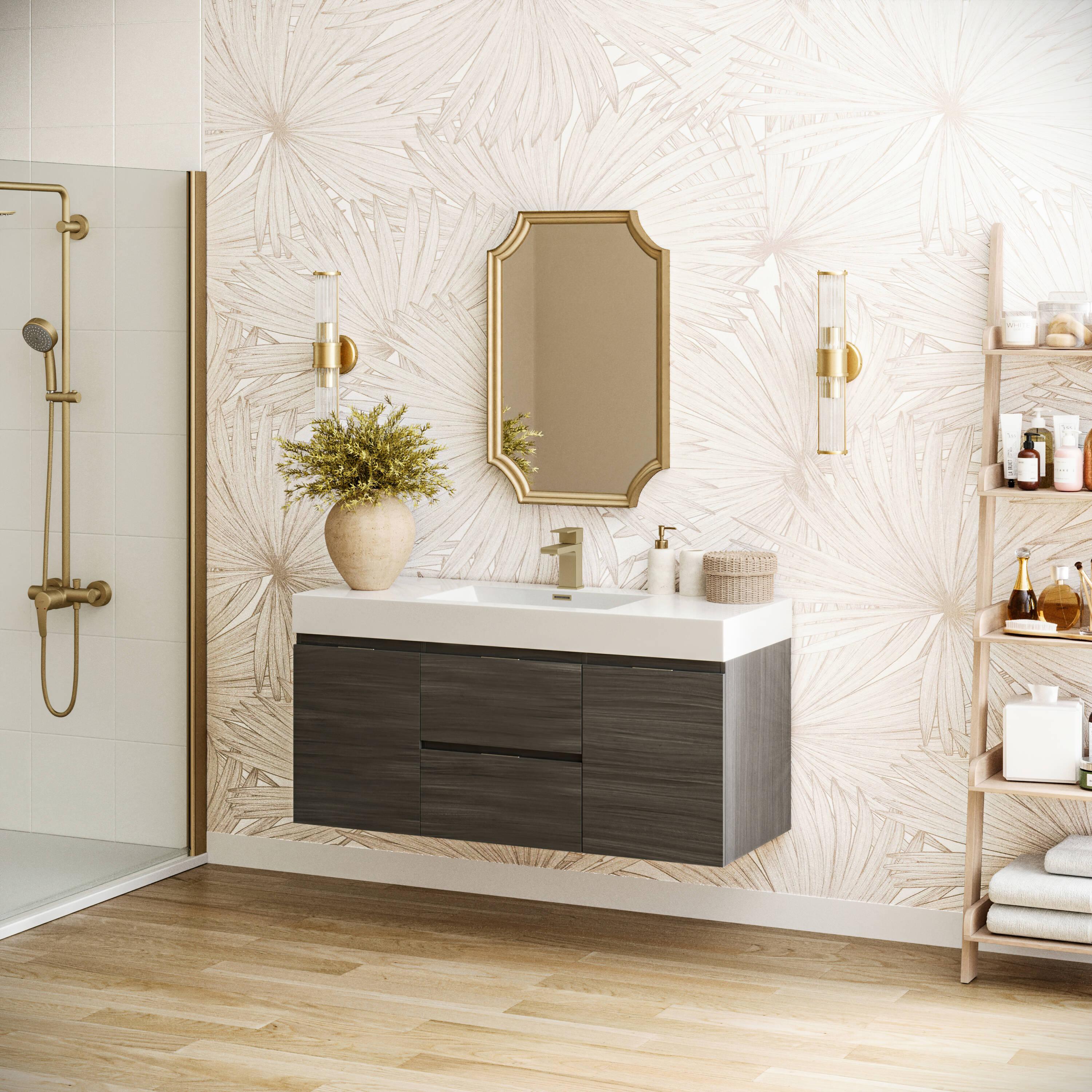 Valencia 48" Wall Mount Single Sink Bathroom Vanity with Top and Sink (Faucet Not Included)