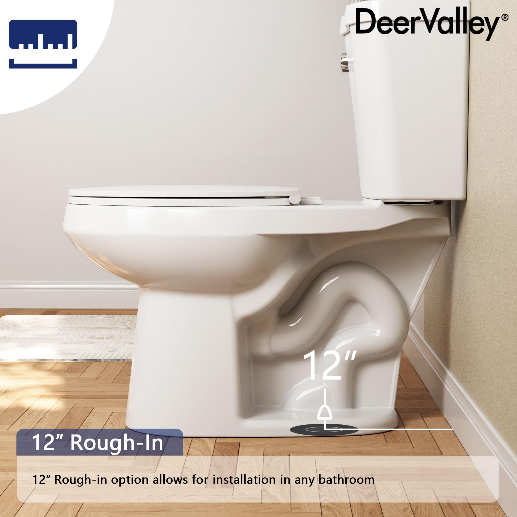 DeerValley Dynasty Elongated Toilet Two-Piece Toilets, ADA Height 17.5" Comfort Chair Height Toilet Bowl With Soft Close Seat