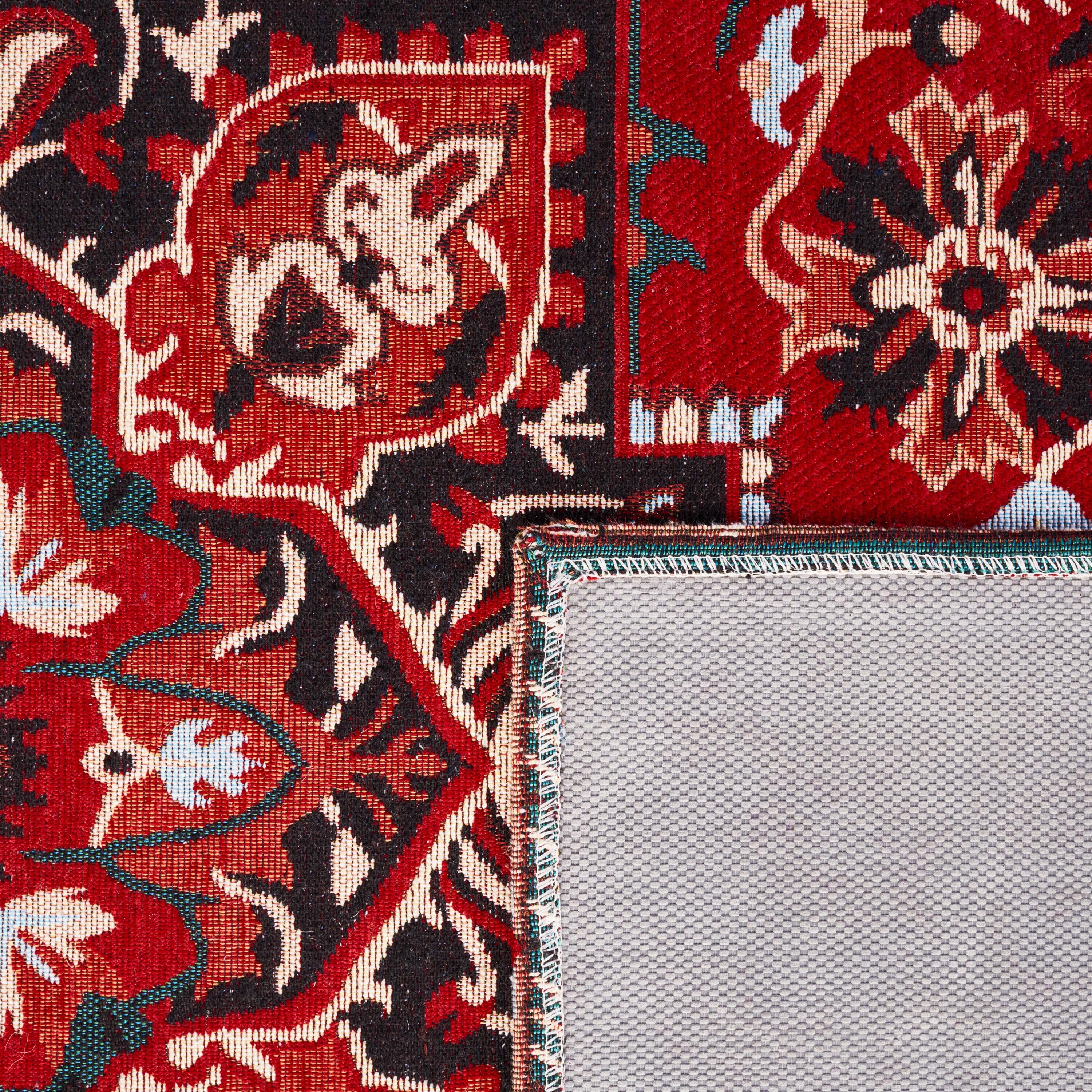 Easy Care ECR105 Power Loomed Machine Washable Area Rug - Red/Black - 4'x6' - Safavieh.