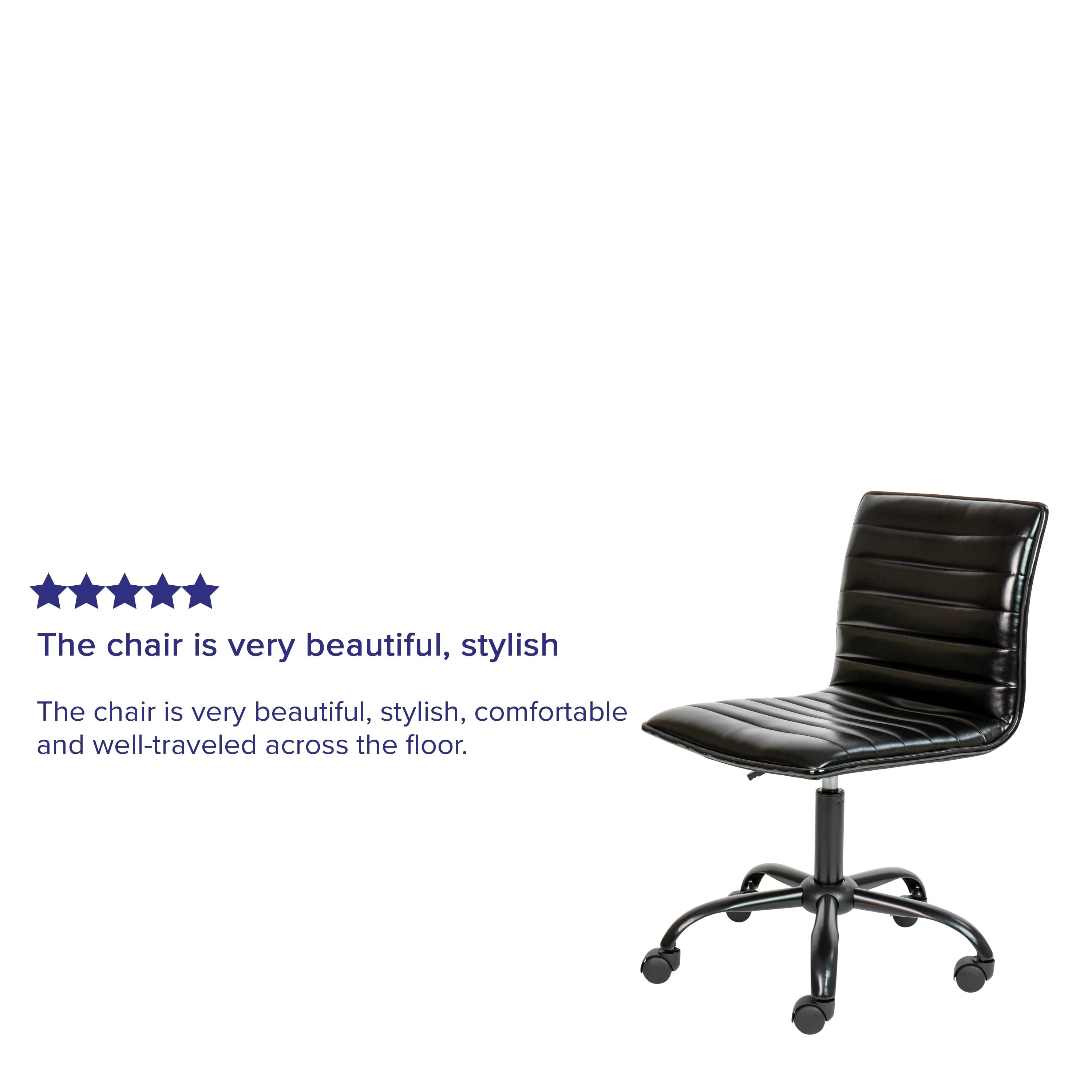 Flash Furniture Merchiston Low-Back Modern Ribbed Upholstered Vinyl Swivel Desk Chair by Flash Furniture