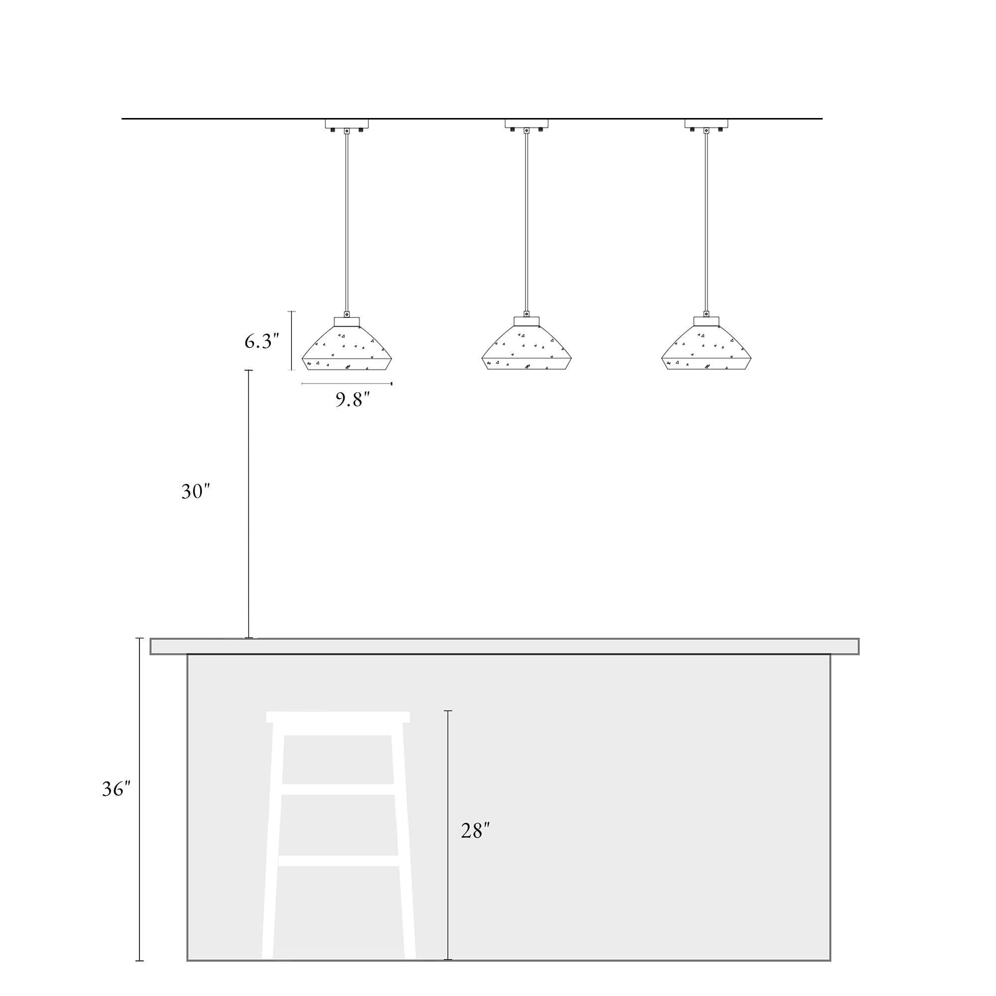 LNC Anila 1-Light Matte Black and Polished Gold Linear LED Kitchen Island Light: UL Listed, Adjustable Height, E26