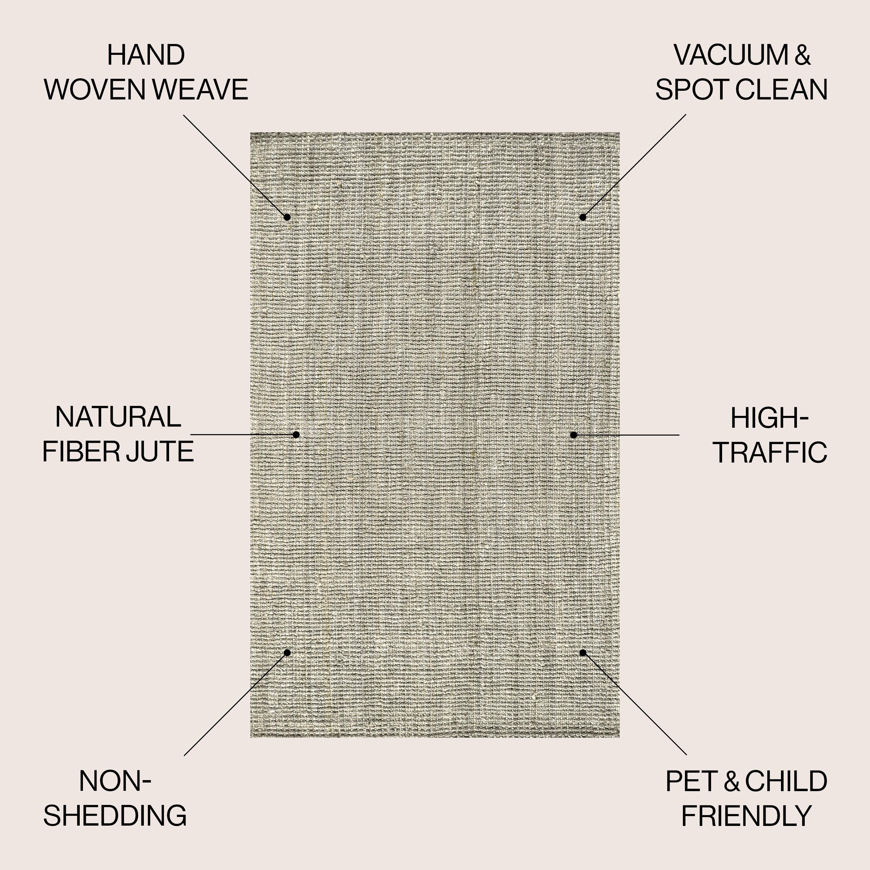 3'x5' Pata Hand Woven Chunky Jute Area Rug, Gray - JONATHAN Y